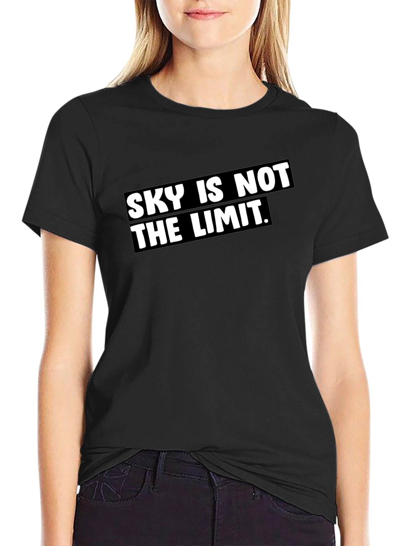 Sky Is Not The Limit Black Graphic Tee