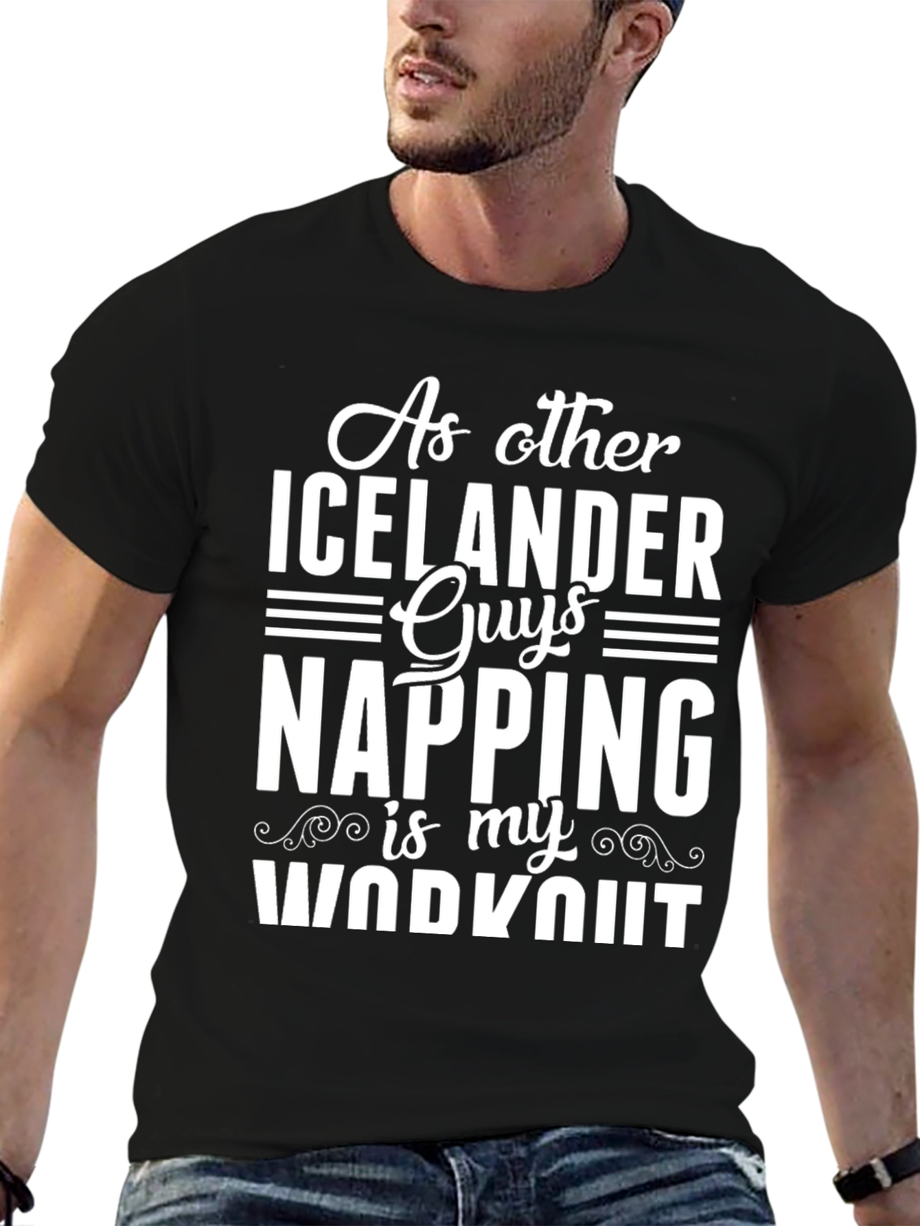 Funny Iceland Napping Workout T-Shirt