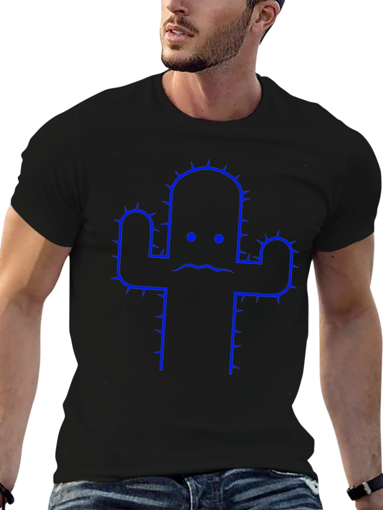 Sad Cactus Graphic Tee - Black