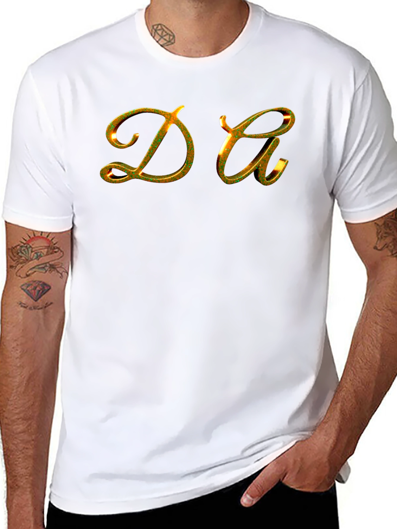 DA Gold Lettered Black T-Shirt
