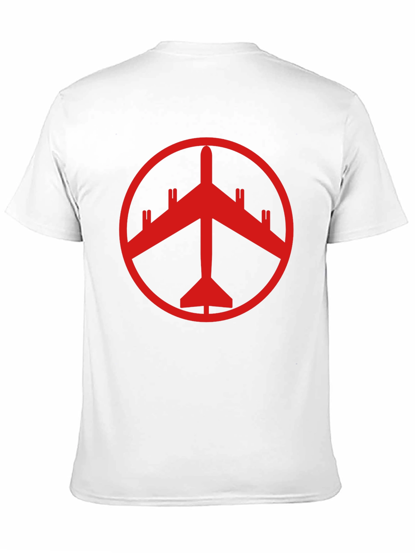 Red Plane Peace Sign Graphic Tee - Black T-Shirt