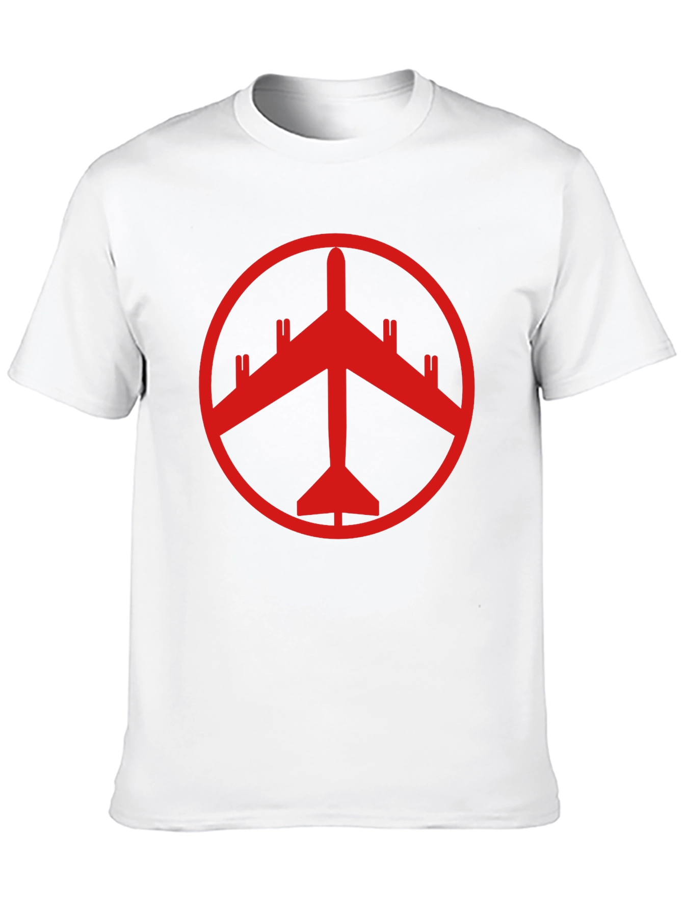 Red Plane Peace Sign Graphic Tee - Black T-Shirt