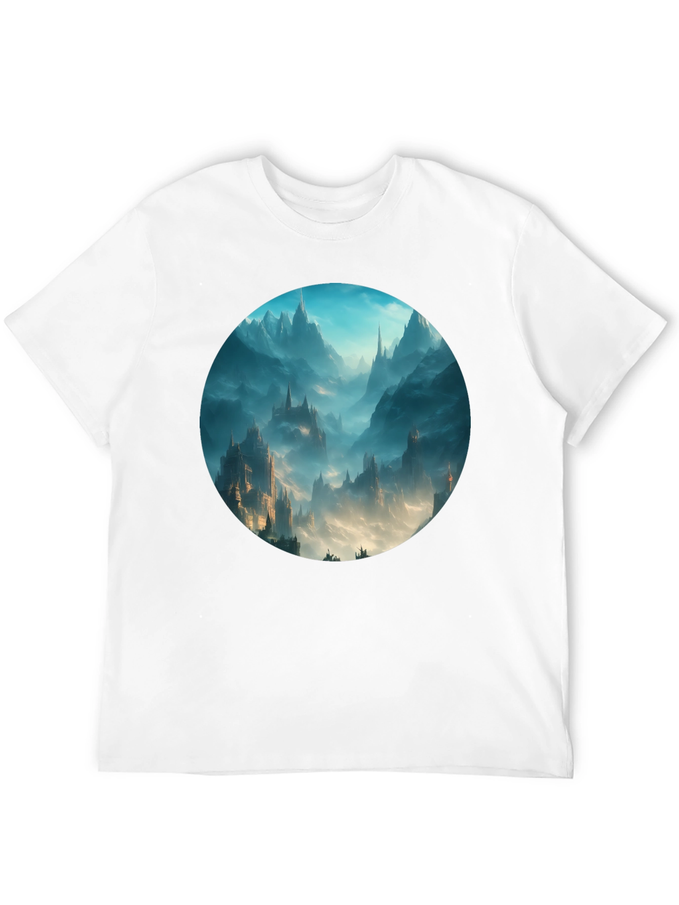 Fantasy Castle T-Shirt - Black Cotton Tee