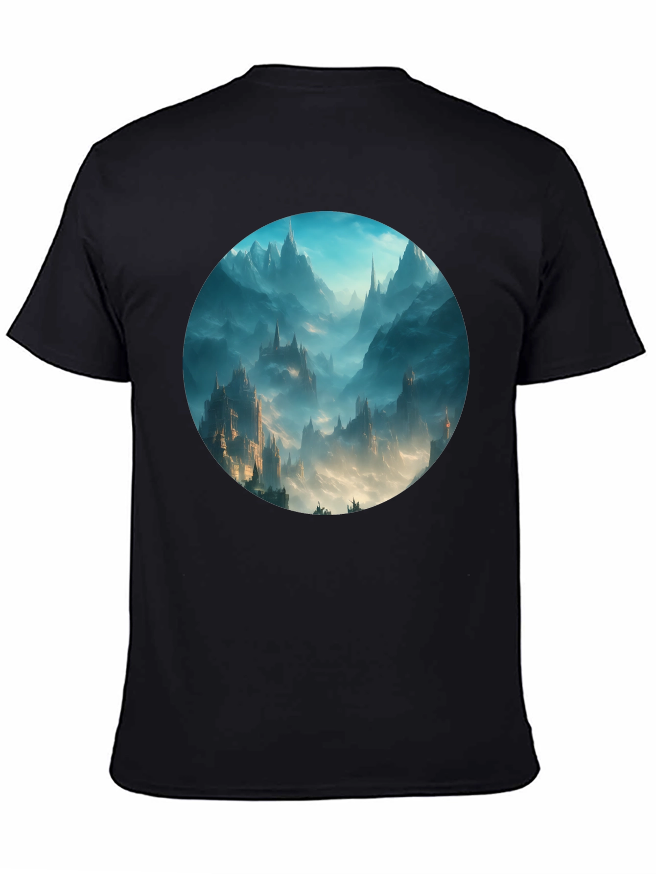 Fantasy Castle T-Shirt - Black Cotton Tee