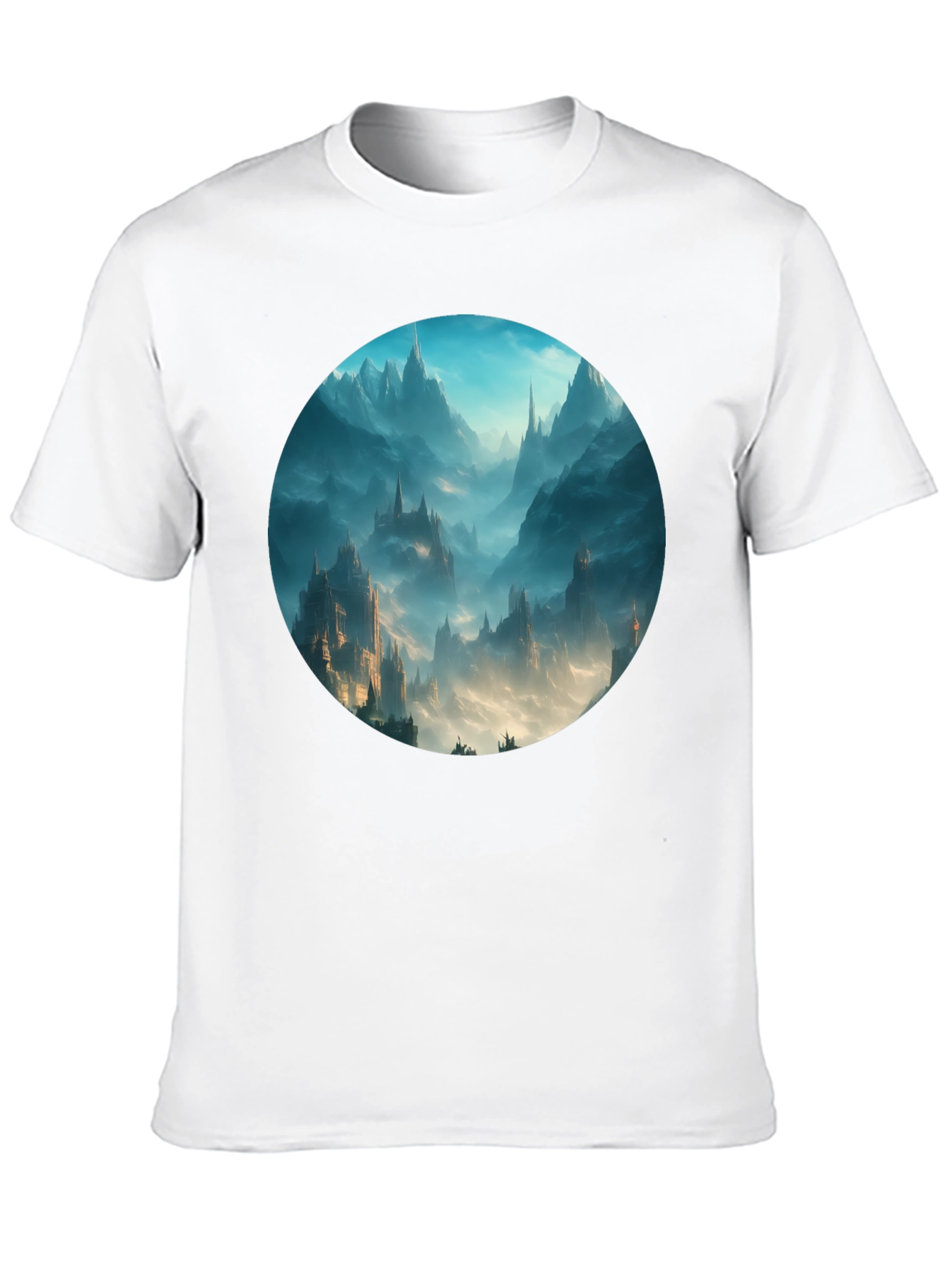 Fantasy Castle T-Shirt - Black Cotton Tee