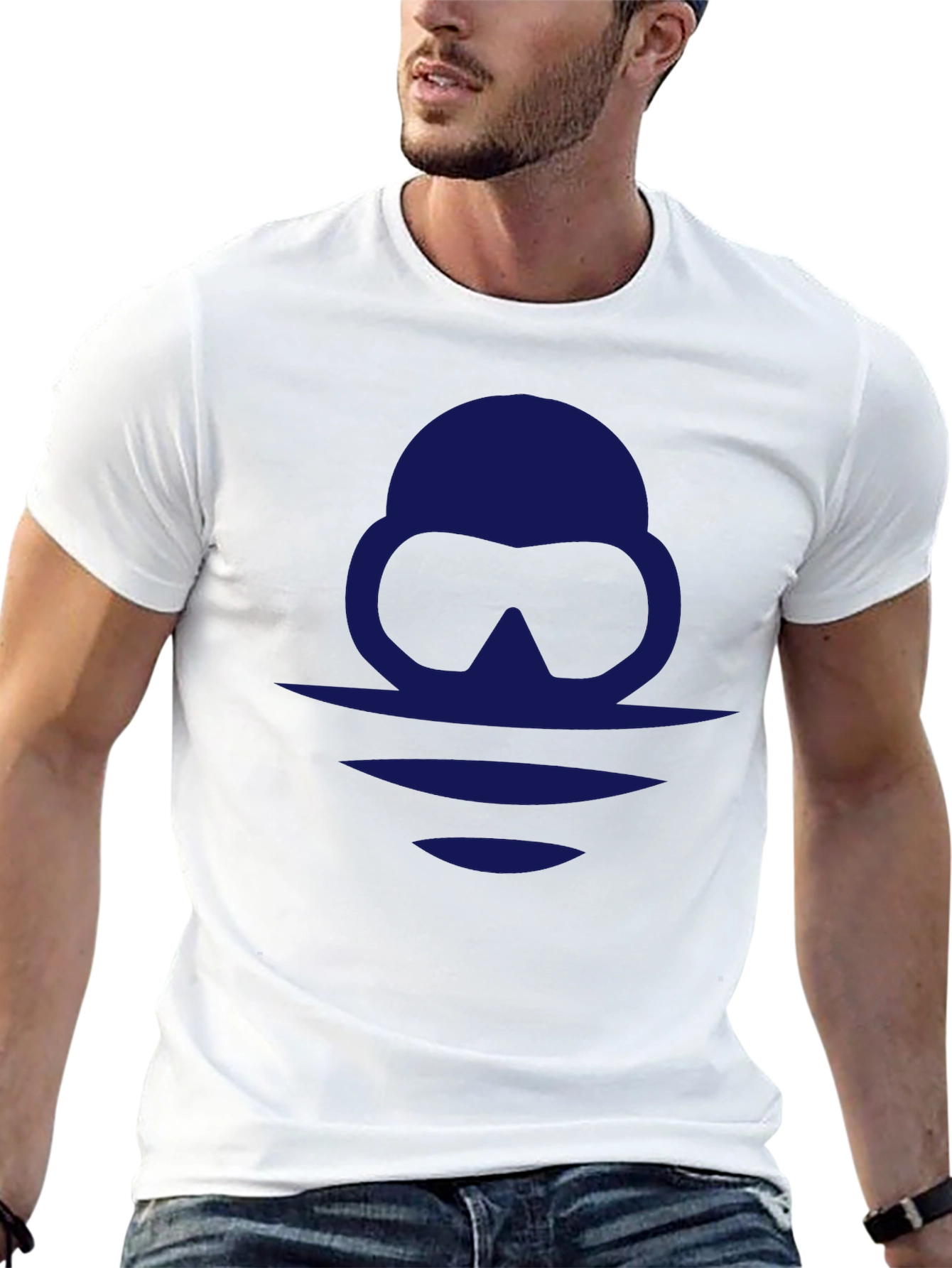 Diver Silhouette Graphic Tee - Black Casual Shirt