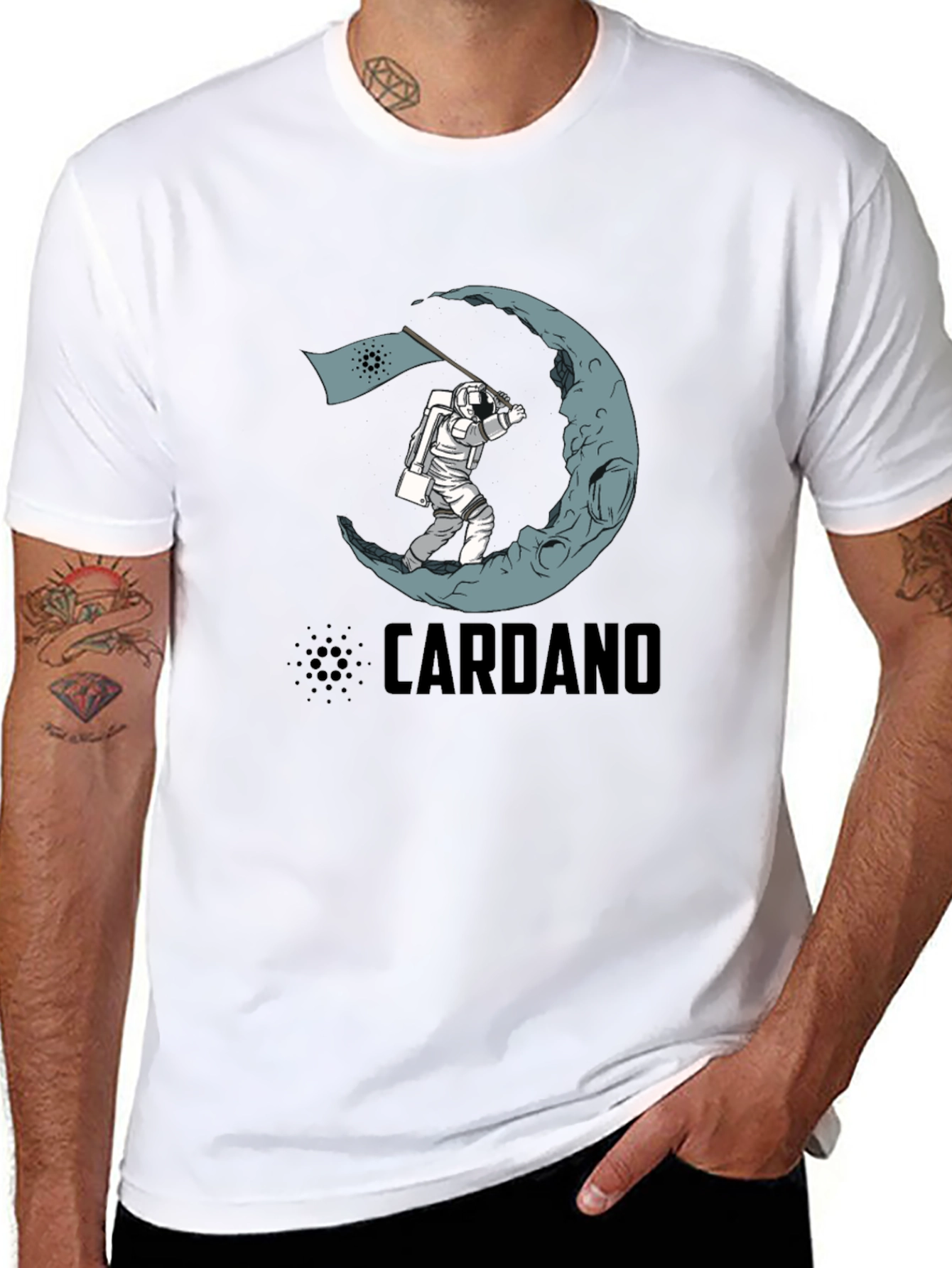 Cardano Moon Landing Black T-Shirt