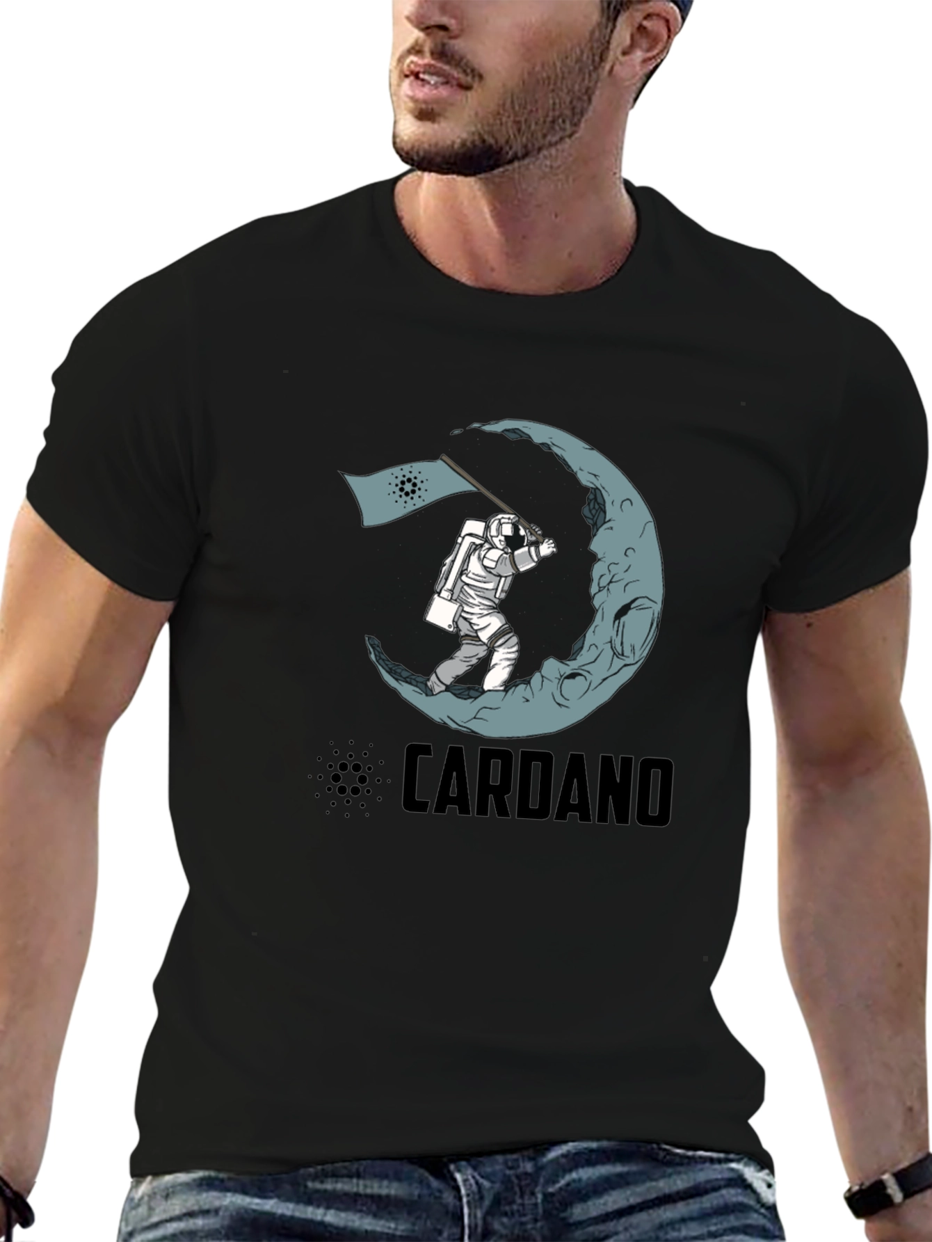 Cardano Moon Landing Black T-Shirt