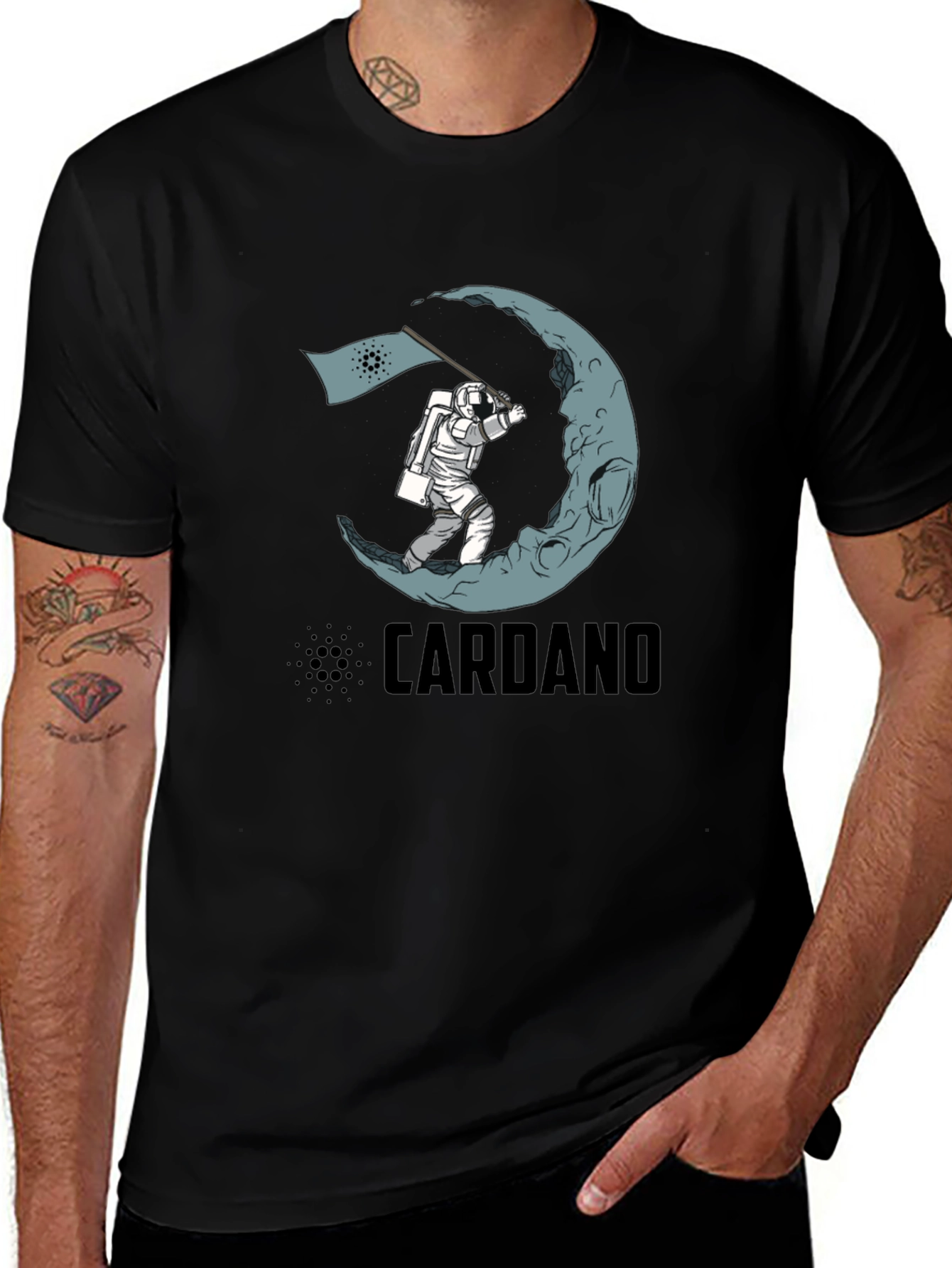 Cardano Moon Landing Black T-Shirt