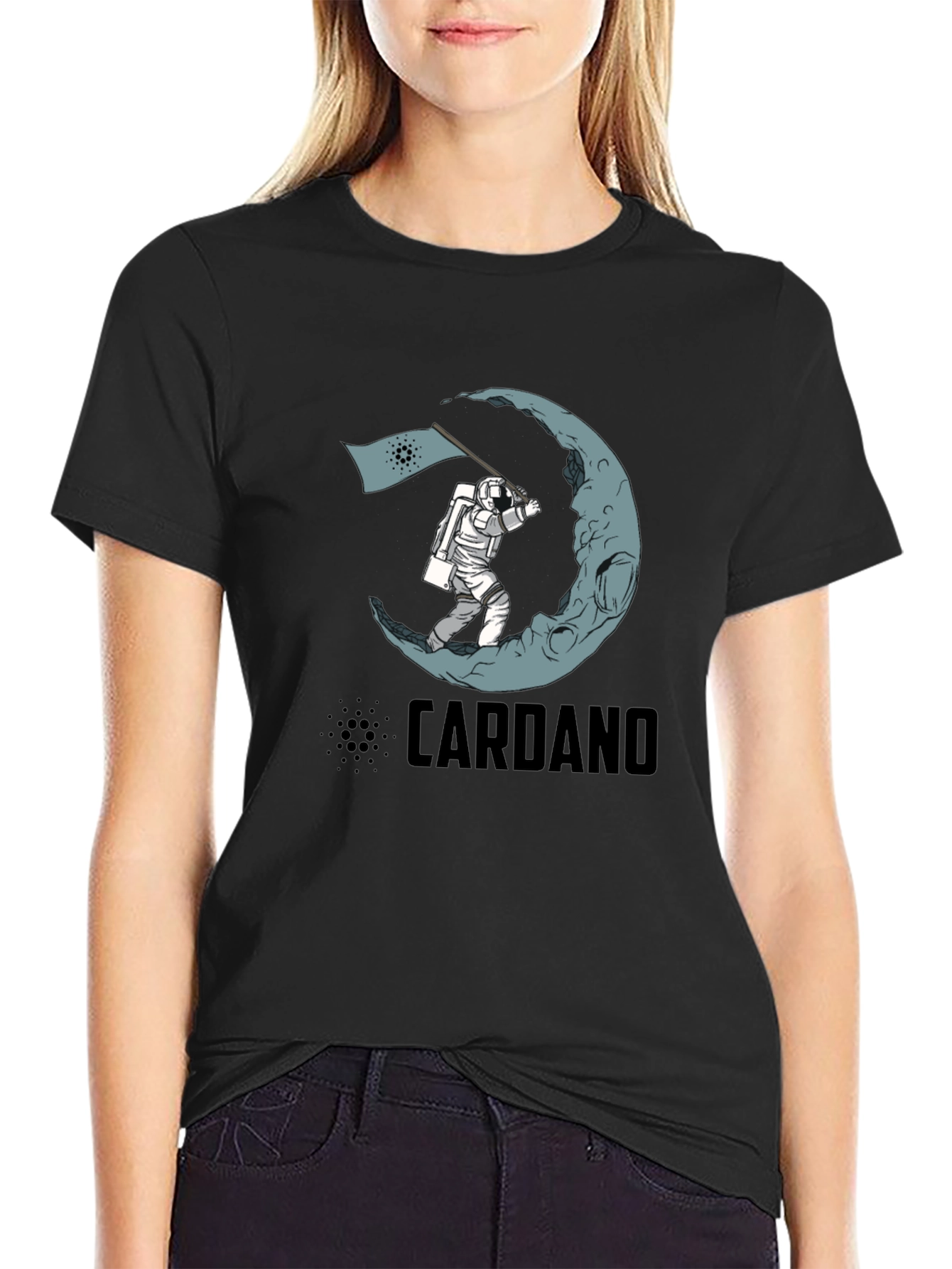Cardano Moon Landing Black T-Shirt