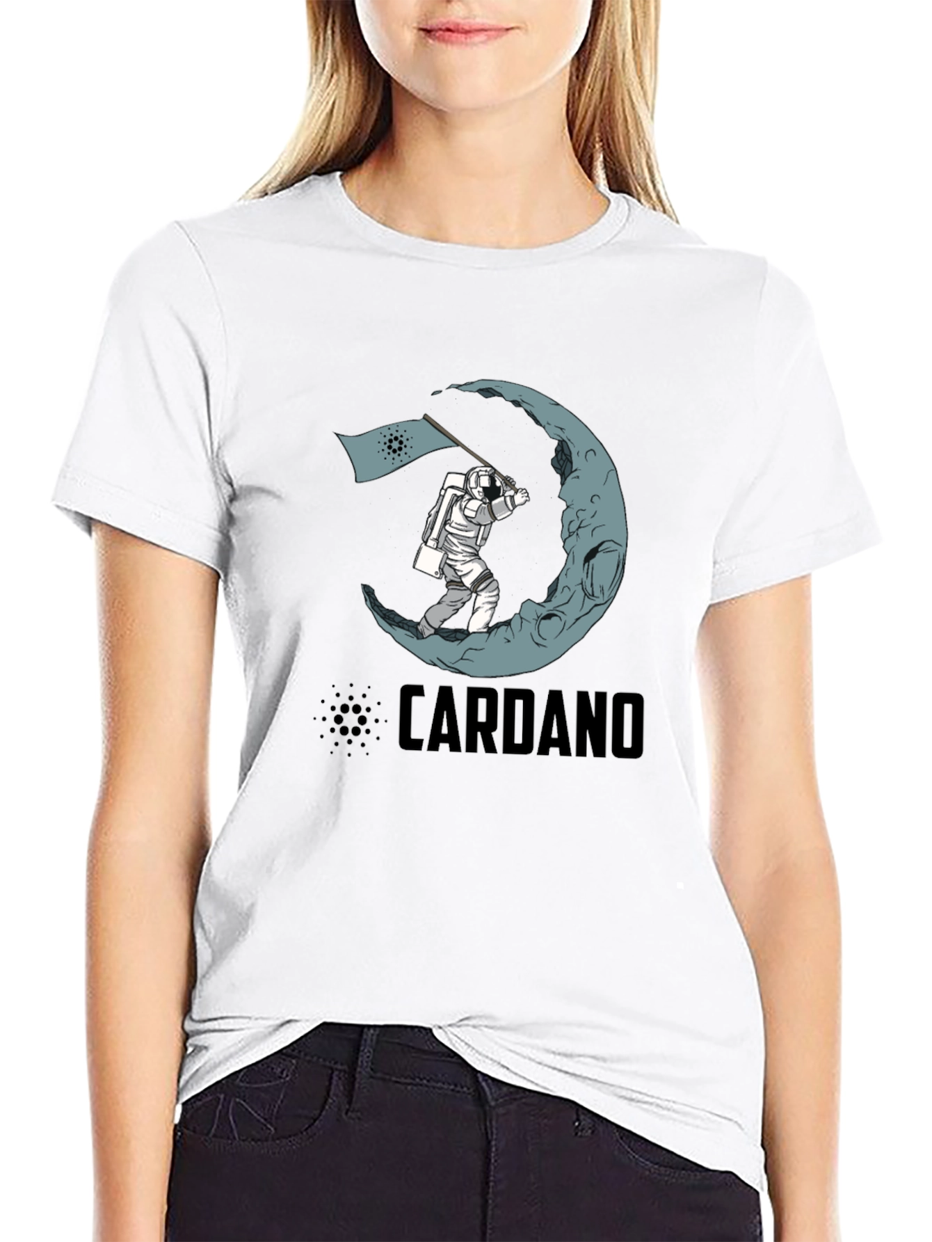 Cardano Moon Landing Black T-Shirt