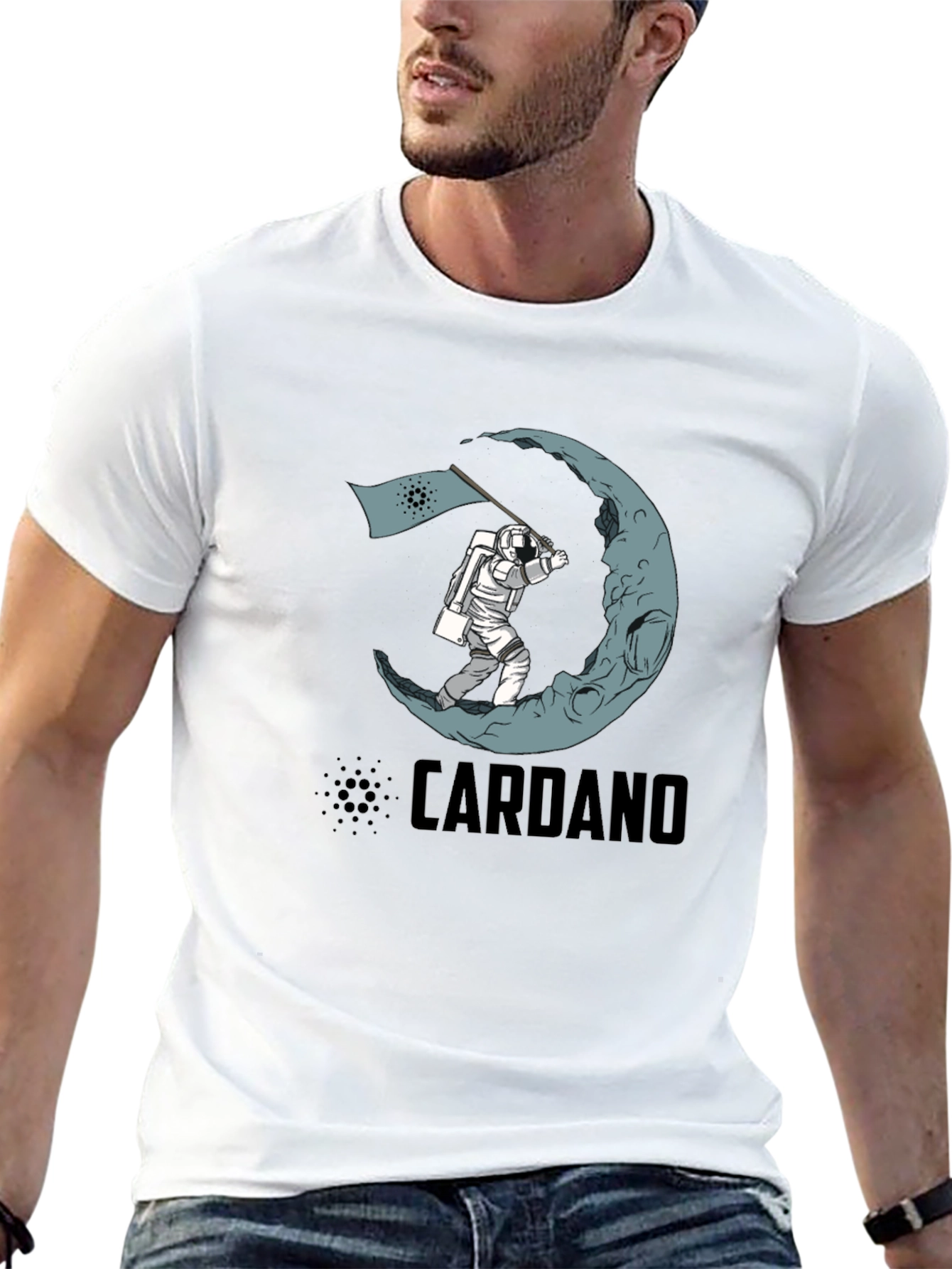Cardano Moon Landing Black T-Shirt