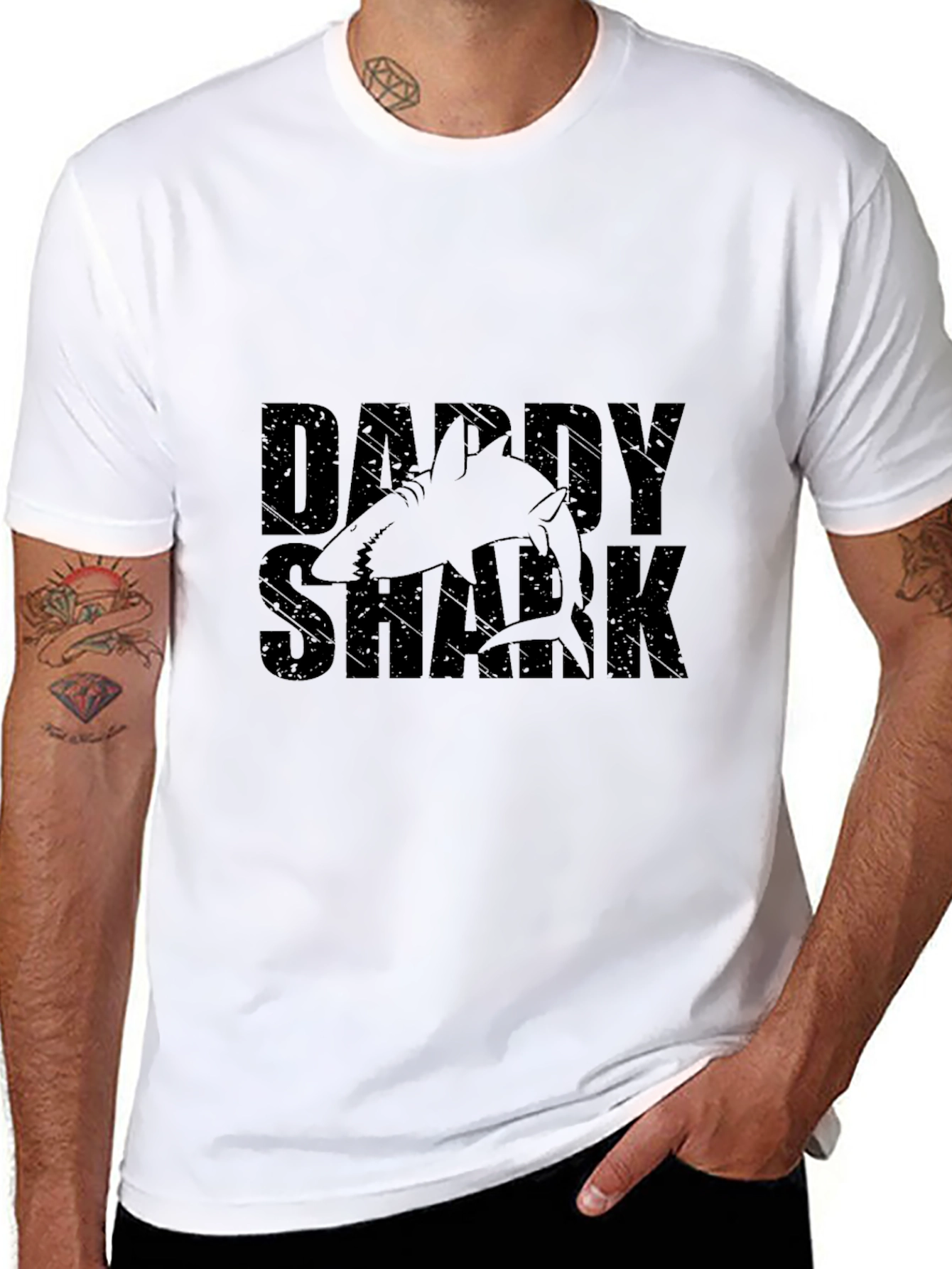 Daddy Shark Black Graphic Tee