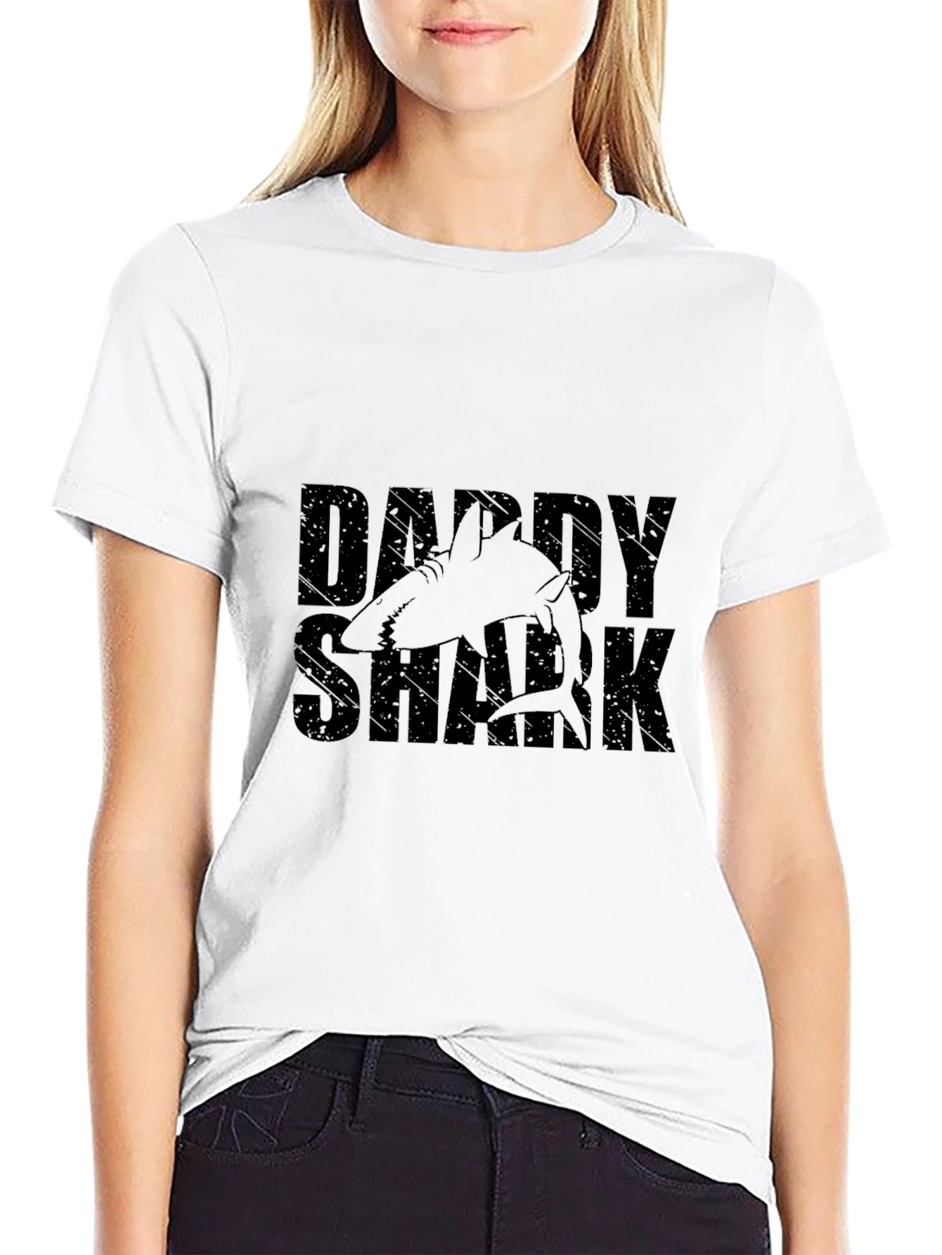 Daddy Shark Black Graphic Tee