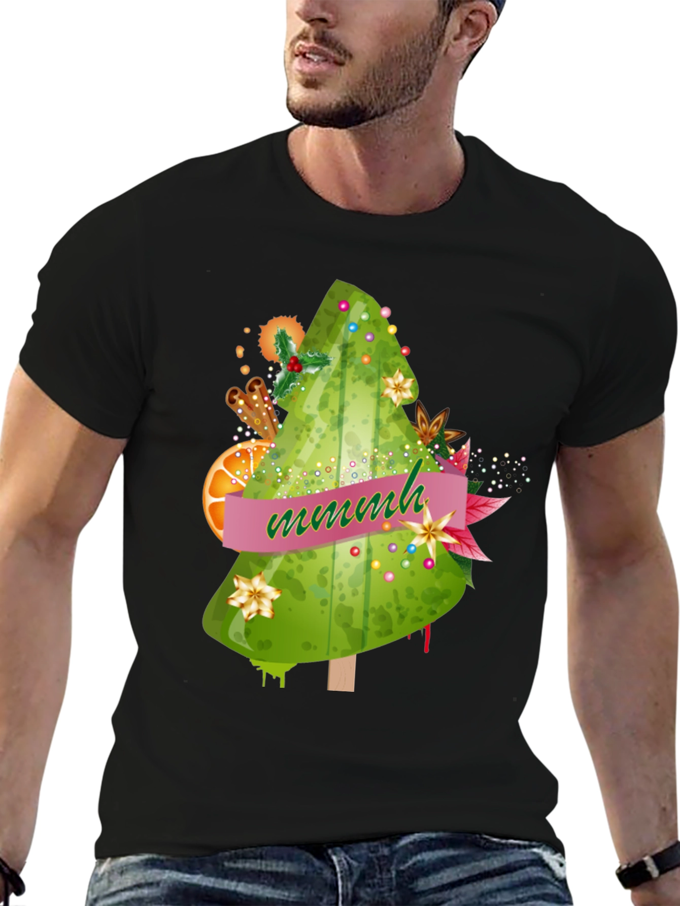 Festive Christmas Tree T-Shirt - Mmmh Holiday Tee