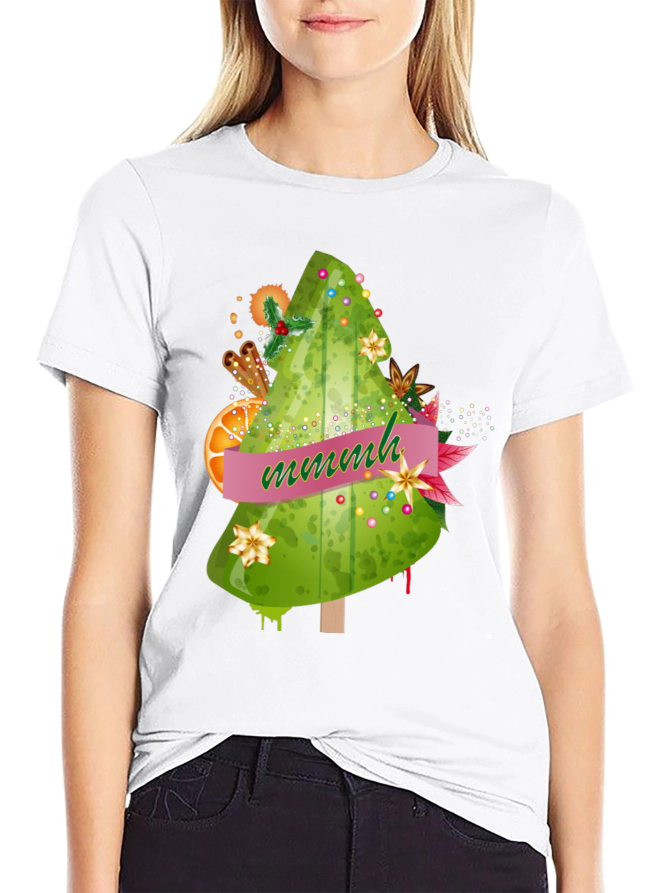 Festive Christmas Tree T-Shirt - Mmmh Holiday Tee