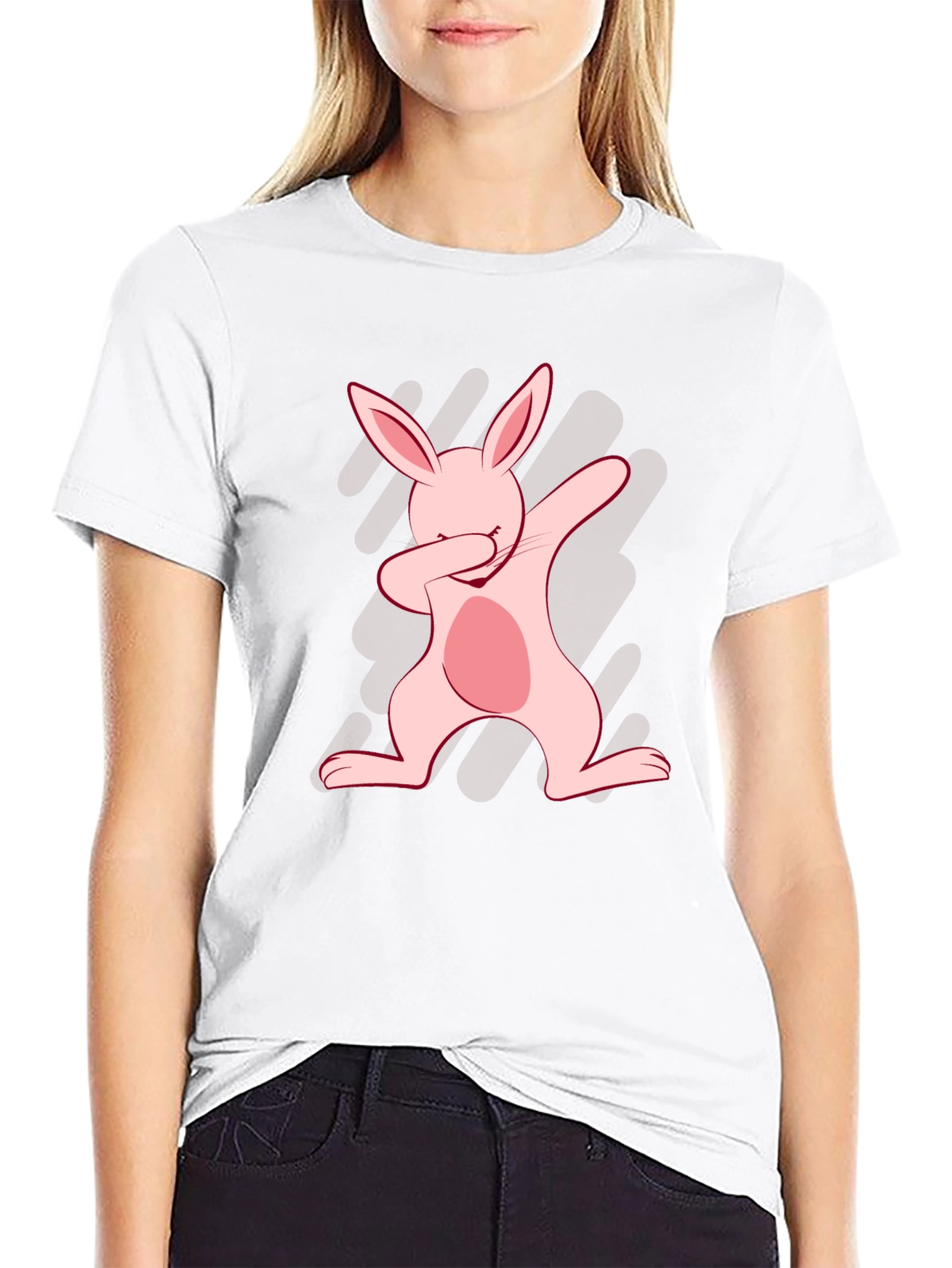 Dabbing Easter Bunny Graphic T-Shirt