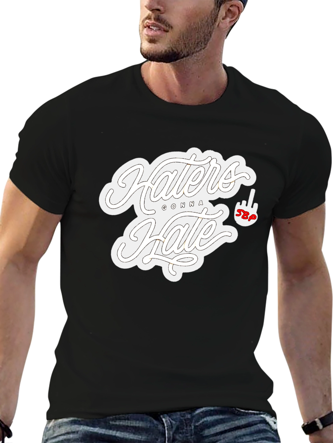 Haters Gonna Hate Graphic T-Shirt - Black