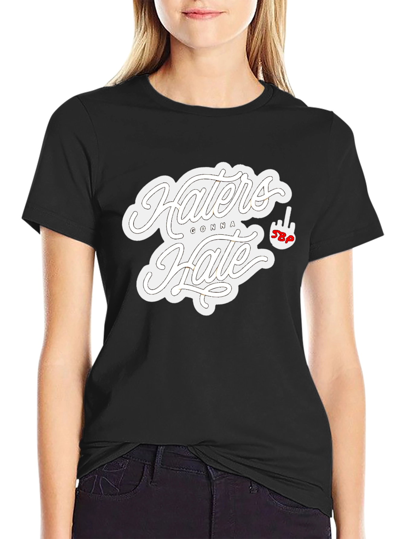 Haters Gonna Hate Graphic T-Shirt - Black