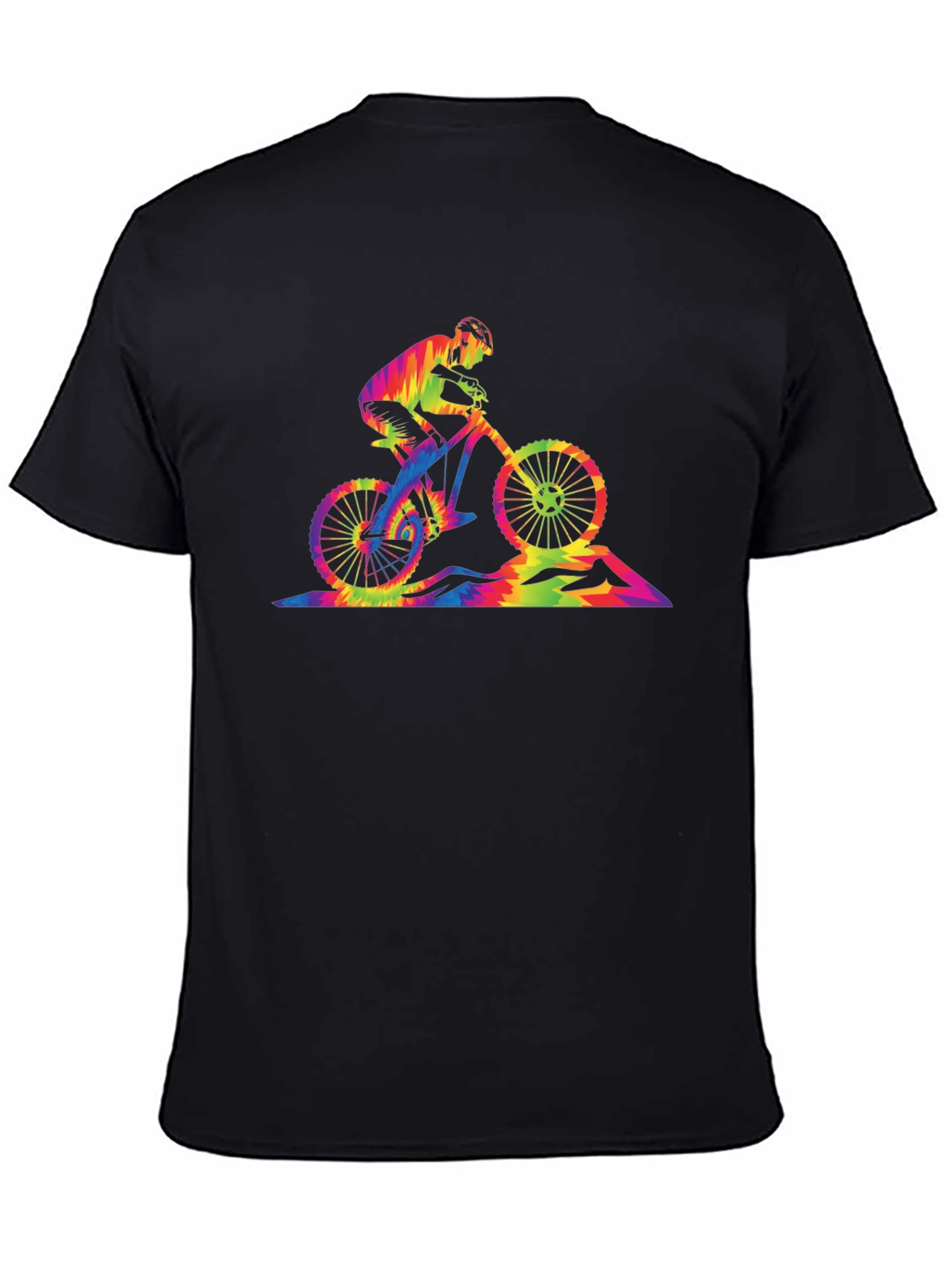 Mountain Biker Graphic Tee - Black Cotton T-Shirt