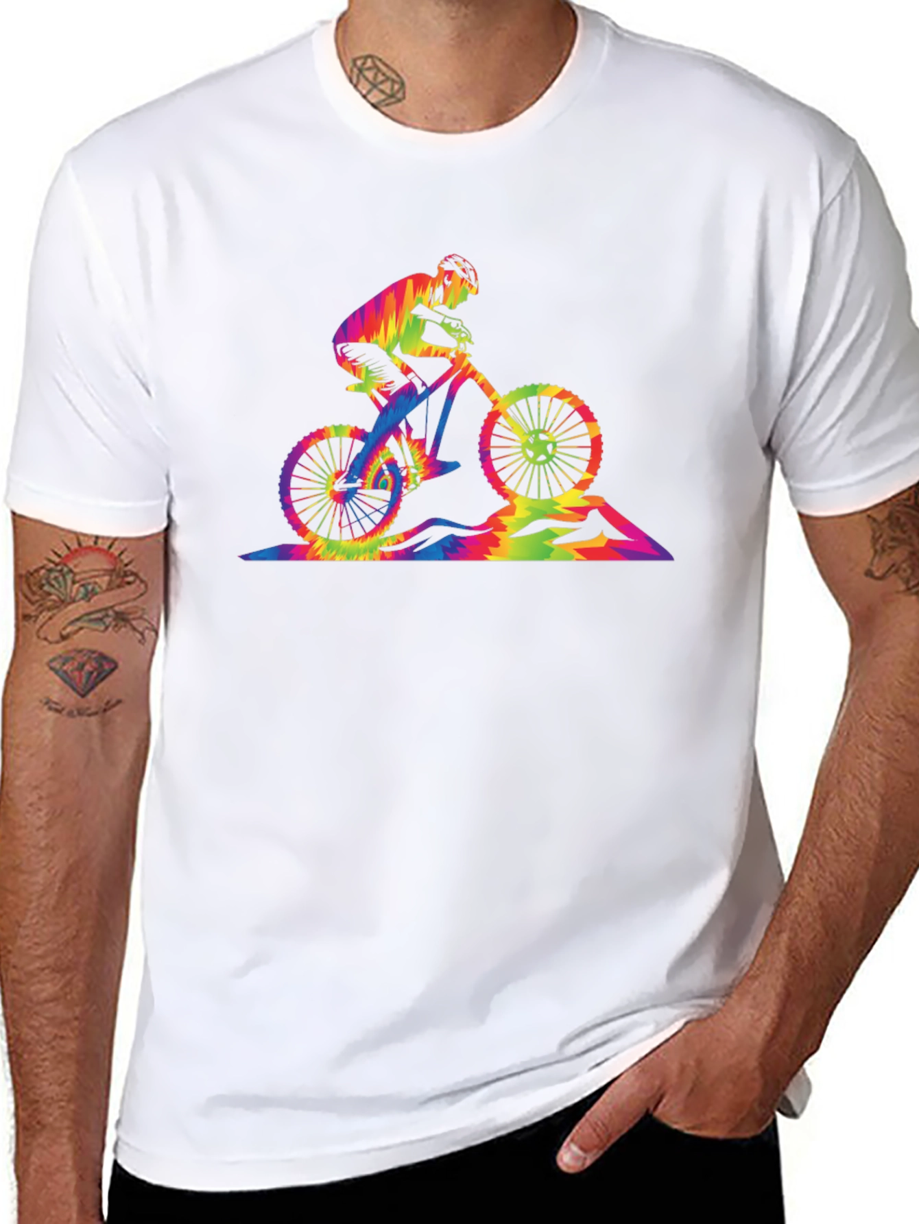 Mountain Biker Graphic Tee - Black Cotton T-Shirt