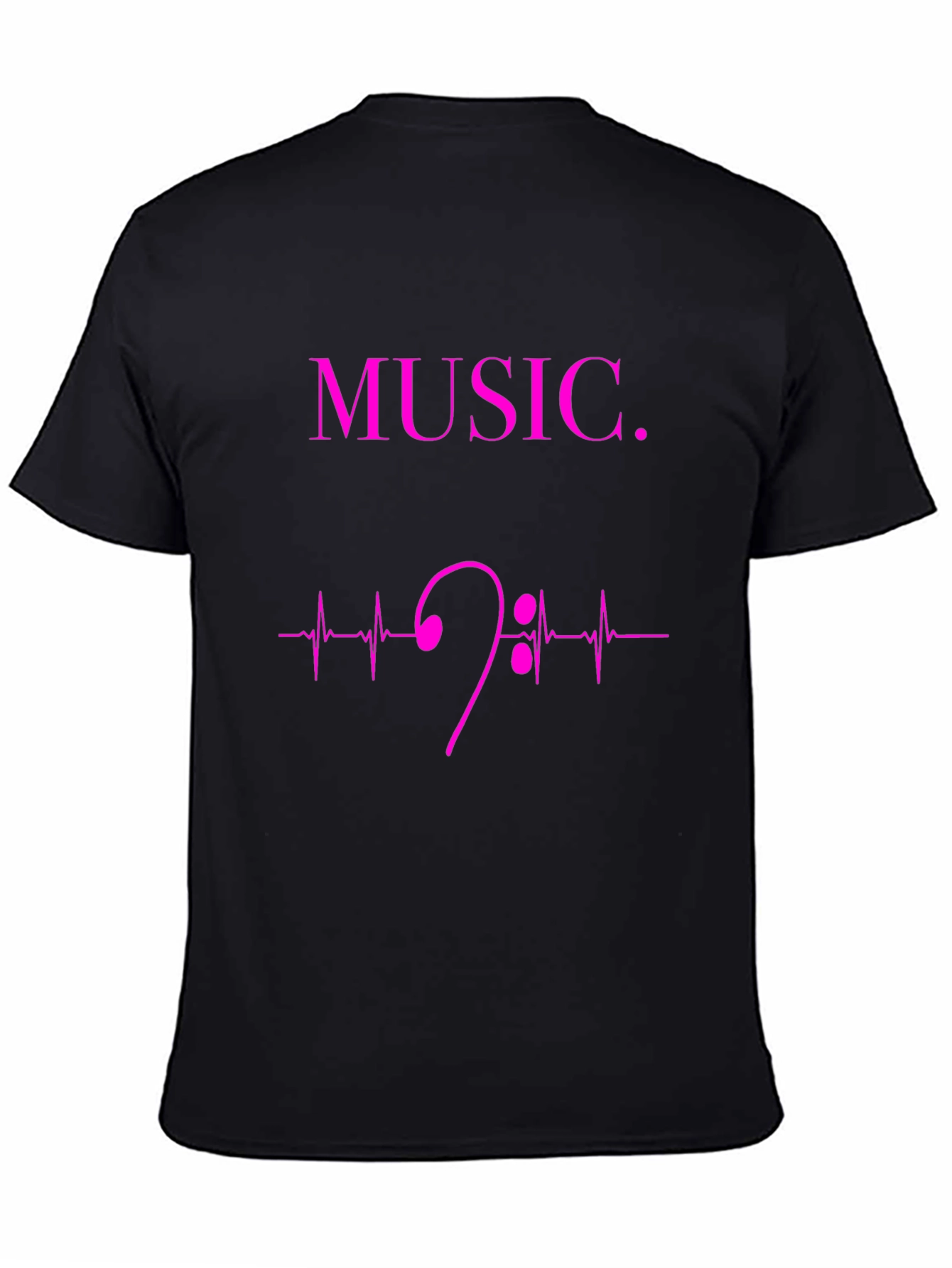 Music Heartbeat Bass Clef Graphic Tee