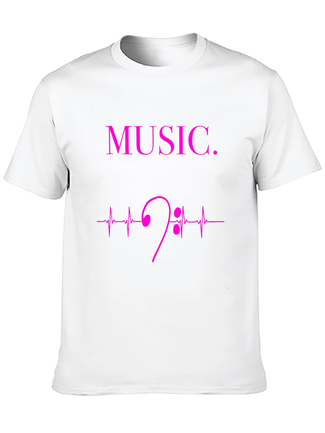 Music Heartbeat Bass Clef Graphic Tee
