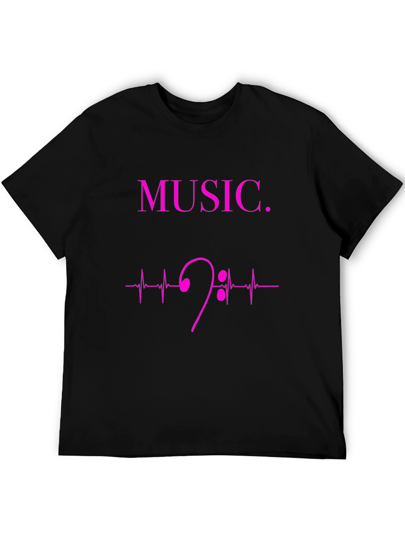 Music Heartbeat Bass Clef Graphic Tee