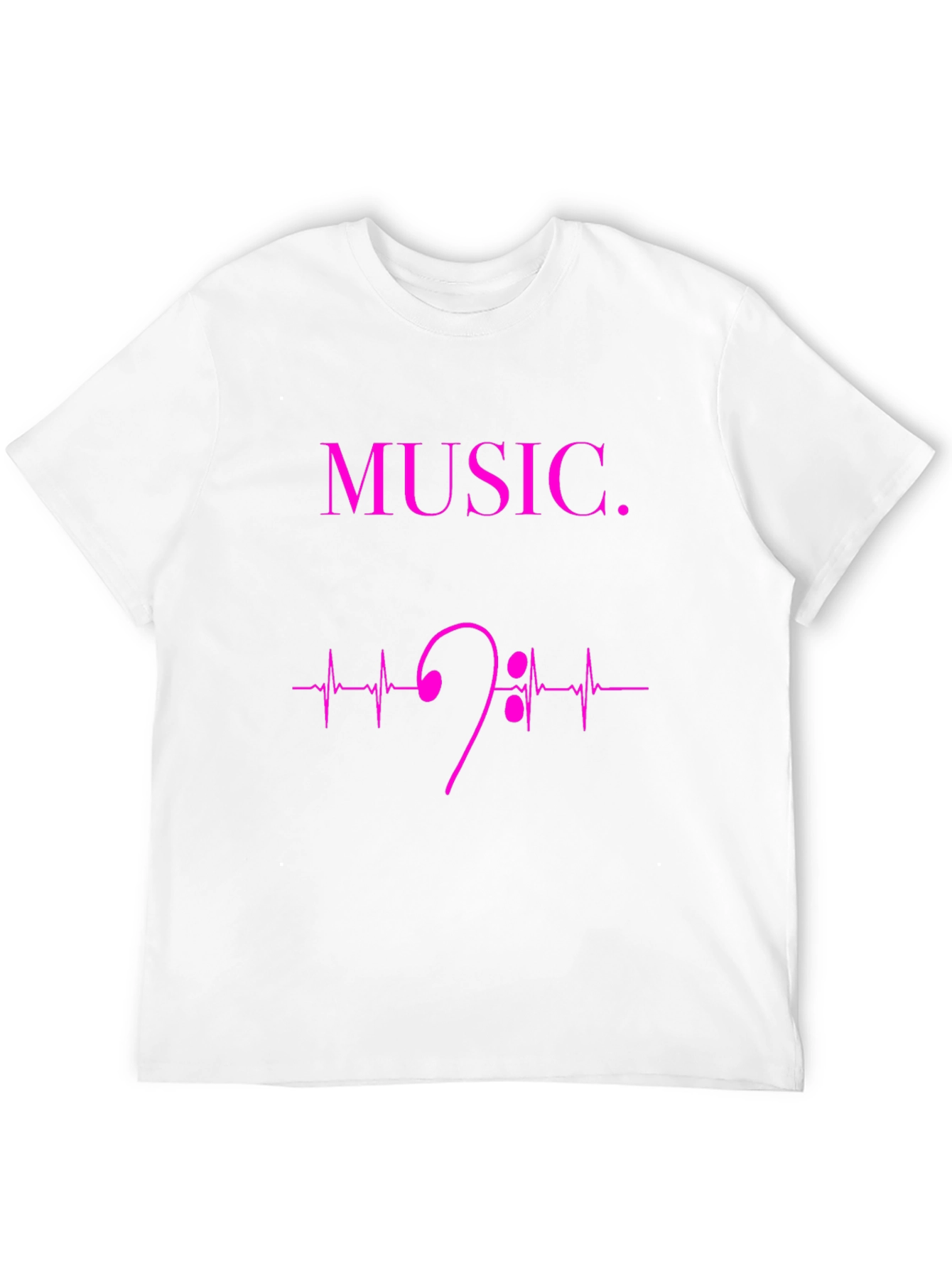 Music Heartbeat Bass Clef Graphic Tee