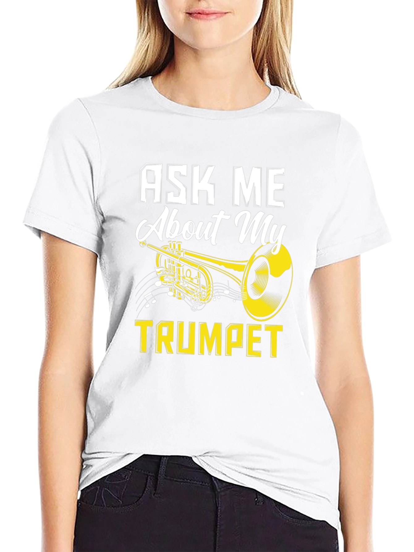 Ask Me About My Trumpet Black T-Shirt
