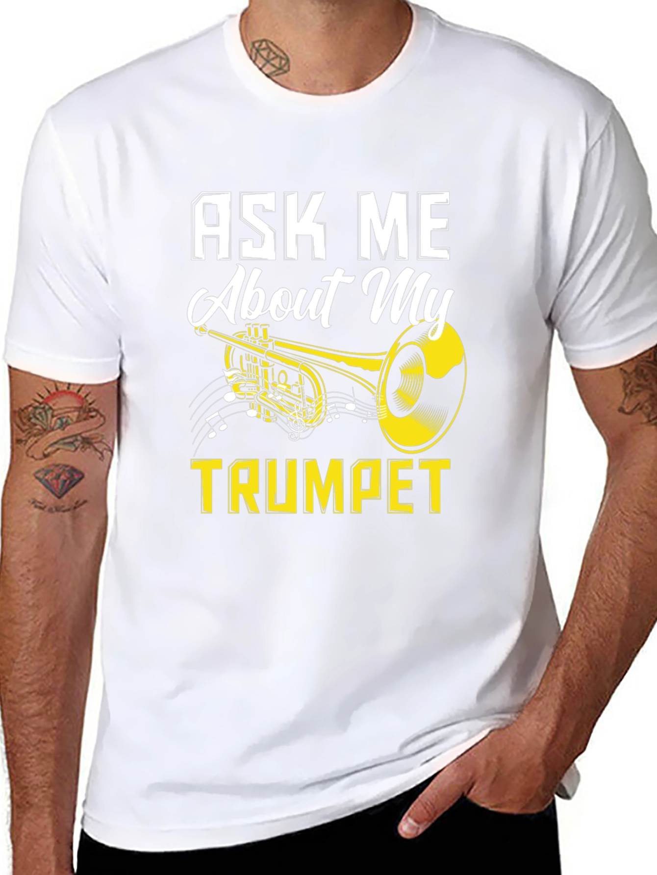 Ask Me About My Trumpet Black T-Shirt