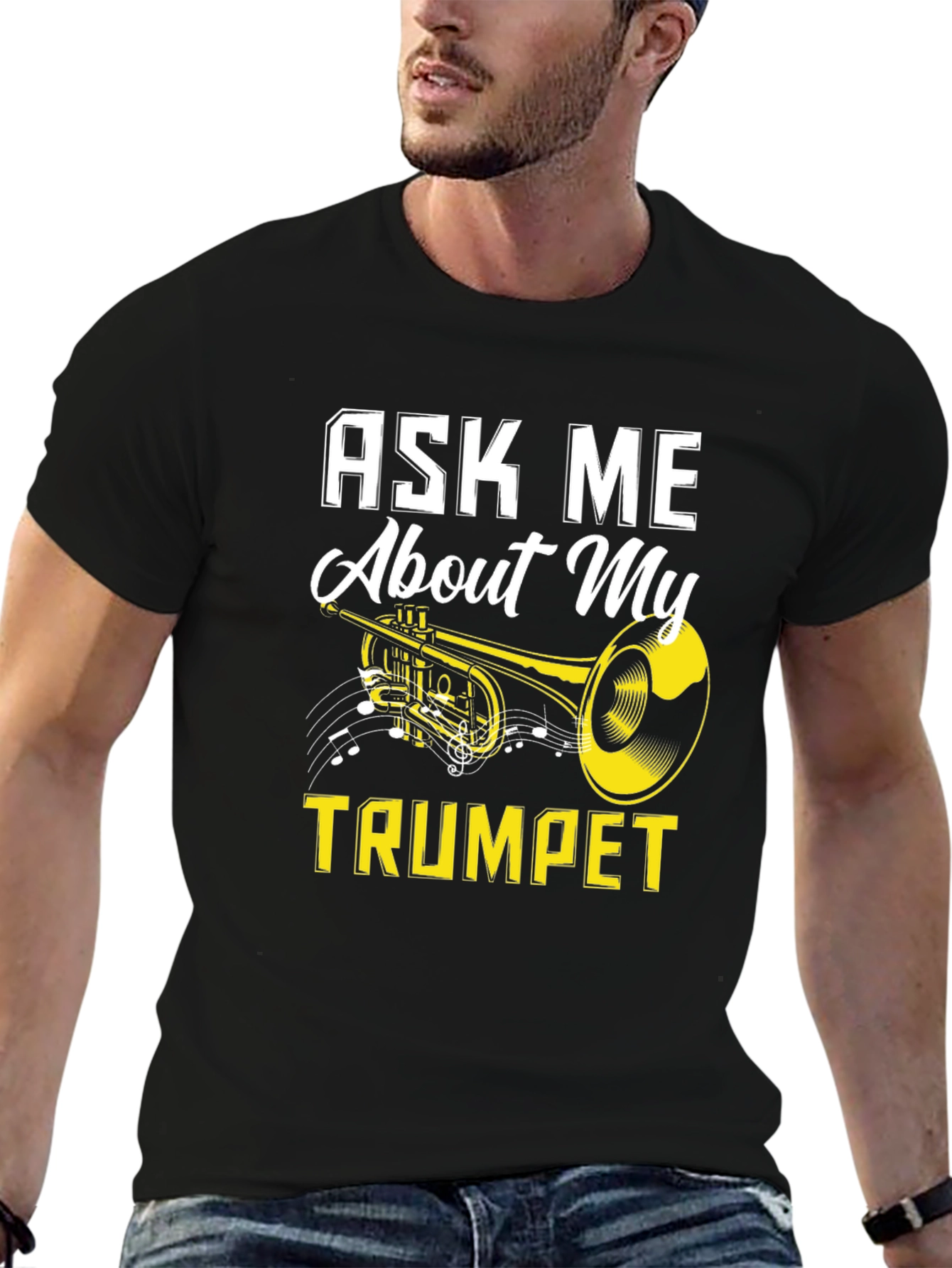 Ask Me About My Trumpet Black T-Shirt