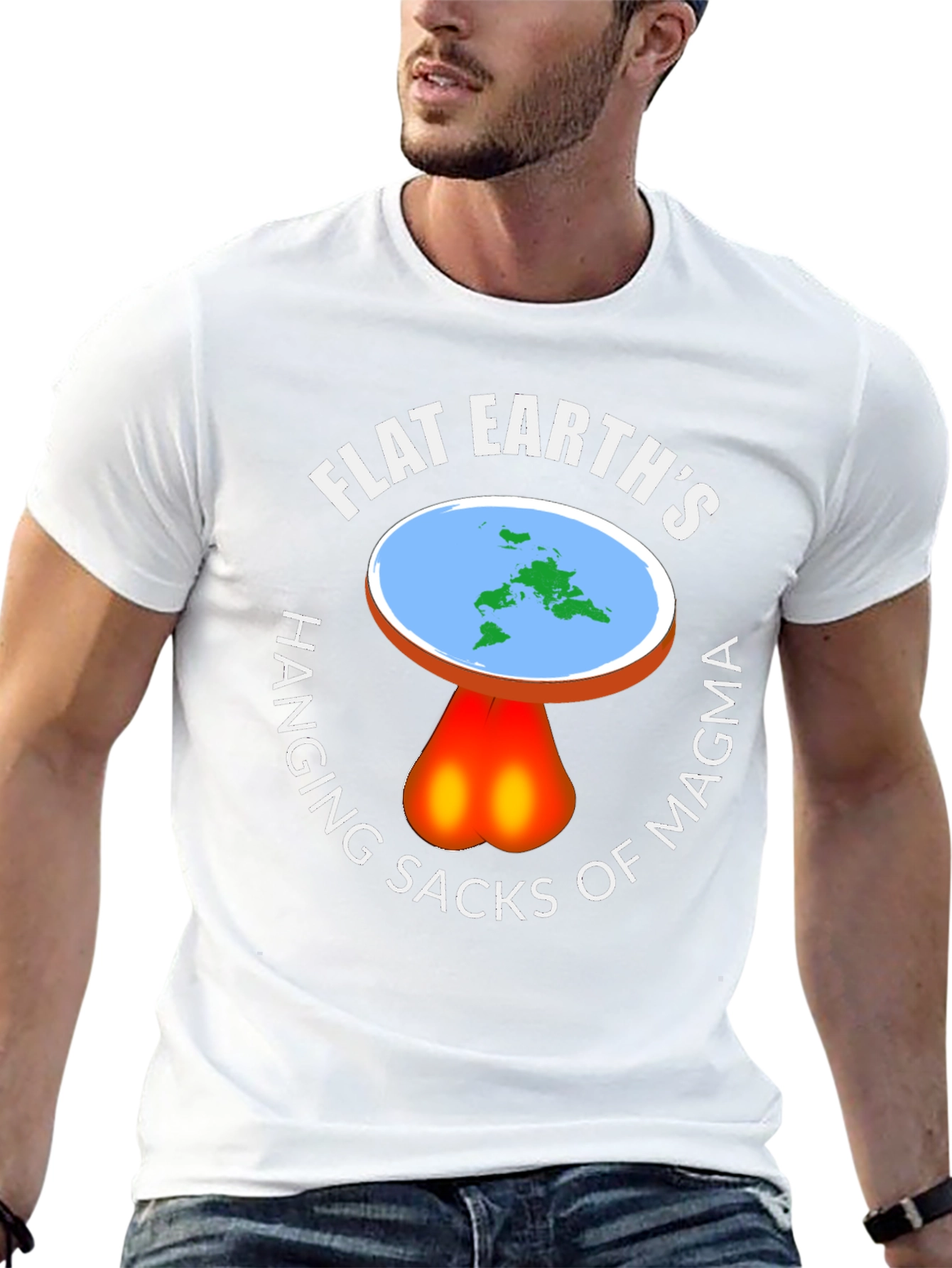 Flat Earth Hanging Sacks of Magma T-Shirt