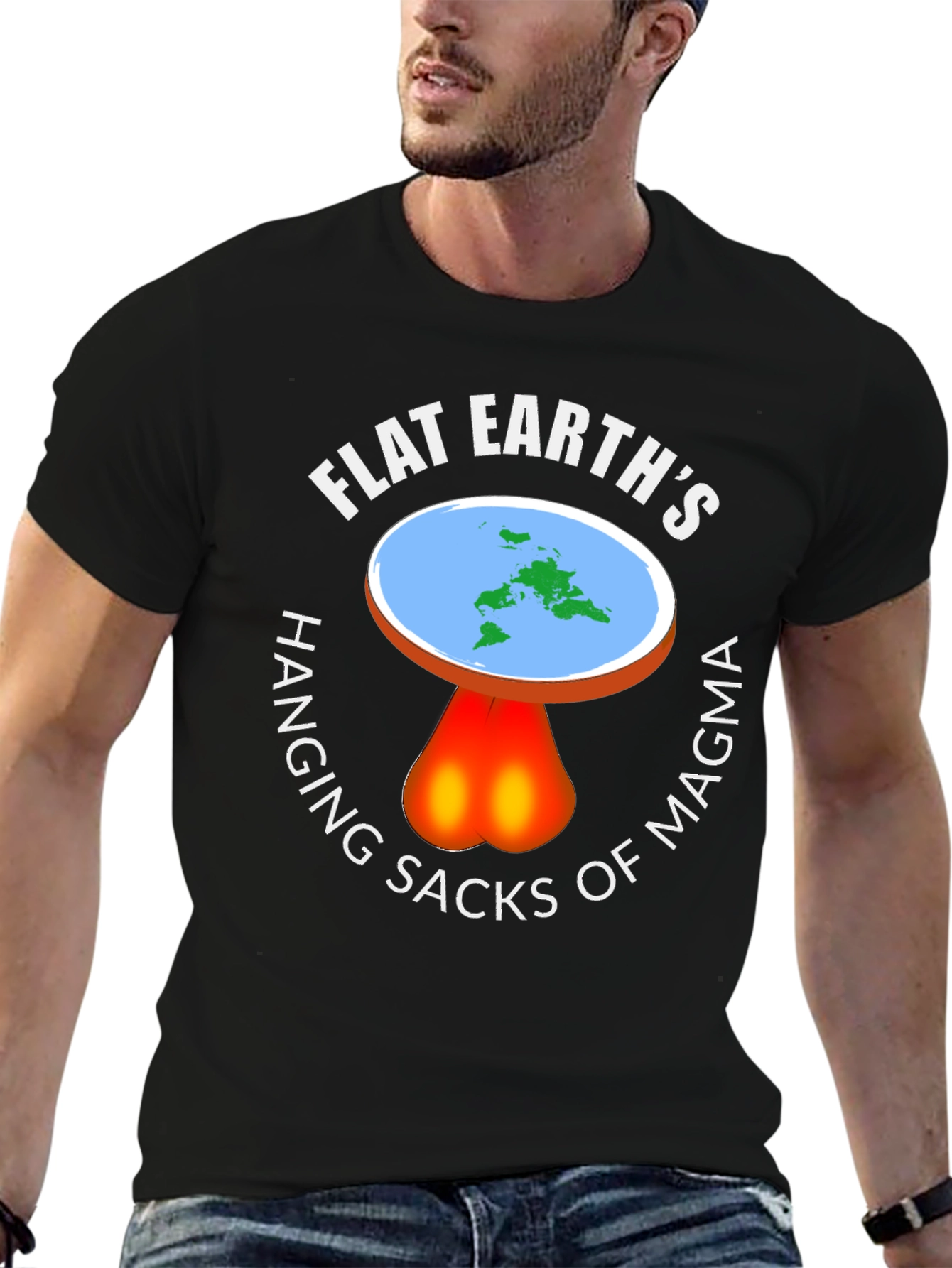 Flat Earth Hanging Sacks of Magma T-Shirt