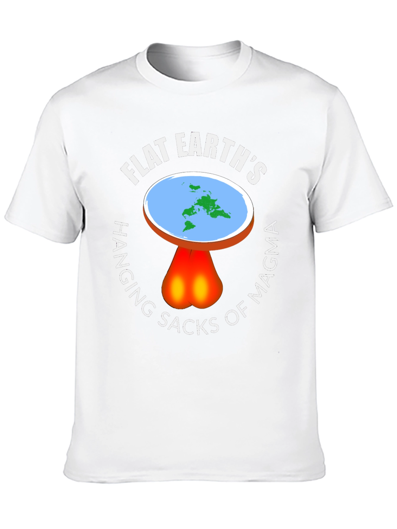Flat Earth Hanging Sacks of Magma T-Shirt