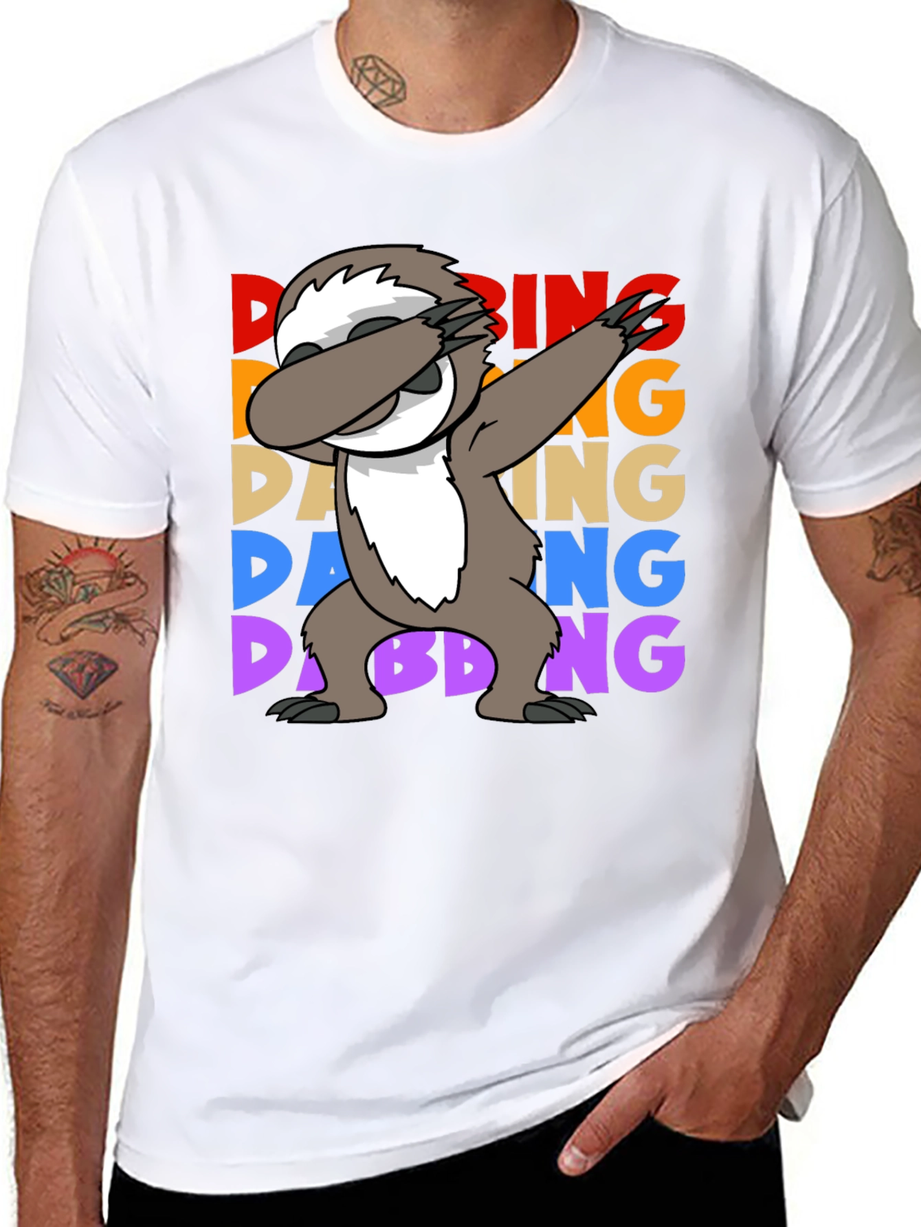 Dabbing Sloth Graphic Tee - Funny Sloth Lover Shirt