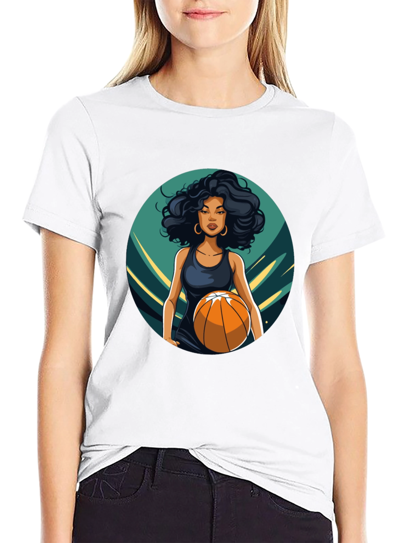 Basketball Woman Graphic Tee - Stylish & Unique!