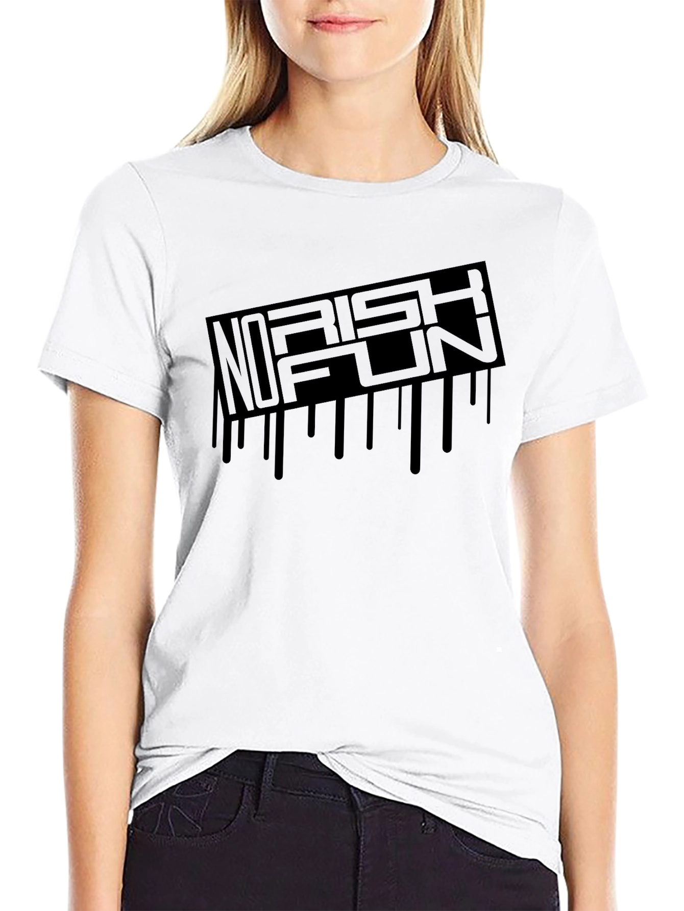 No Risk Fun Black Graphic Tee