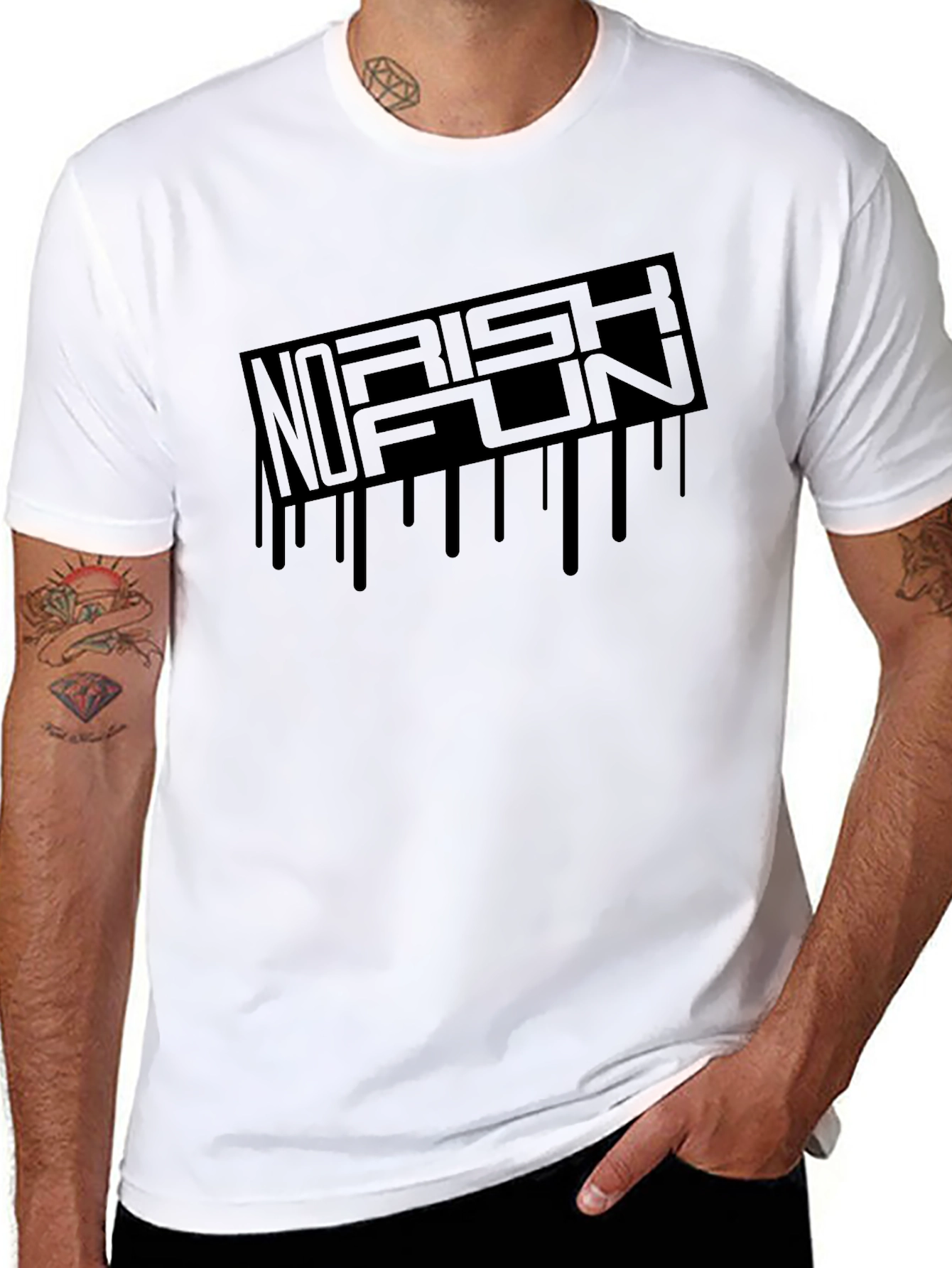 No Risk Fun Black Graphic Tee