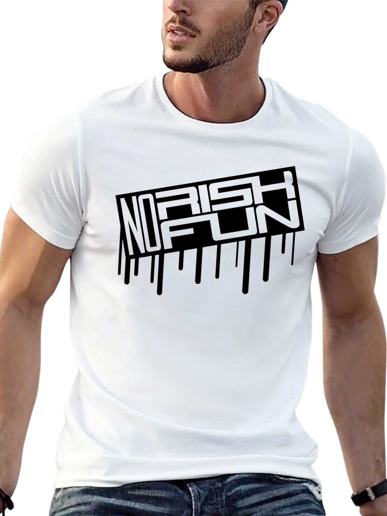 No Risk Fun Black Graphic Tee