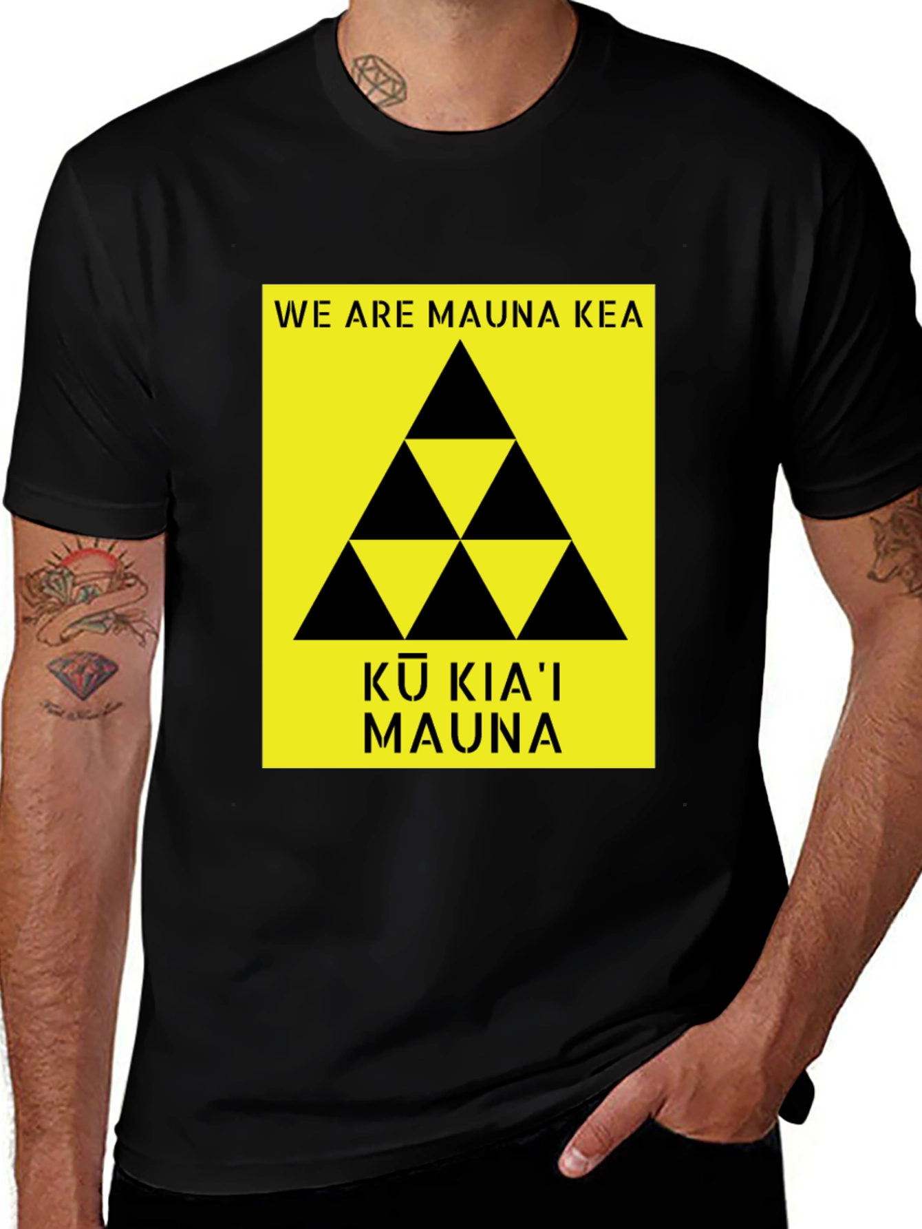 Mauna Kea T-Shirt Black Protest Design