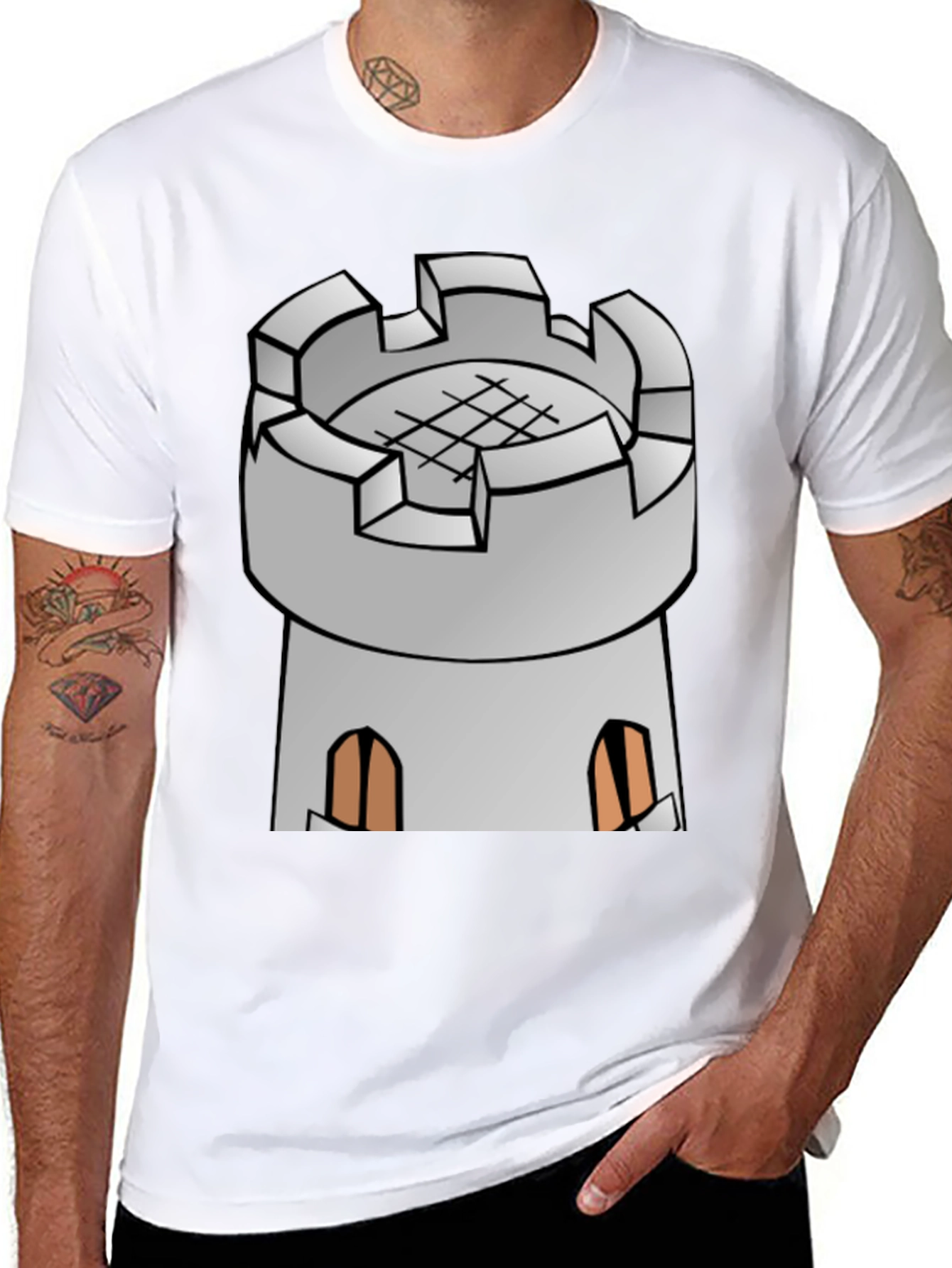 Castle Tower Graphic Tee - Classic Medieval Design