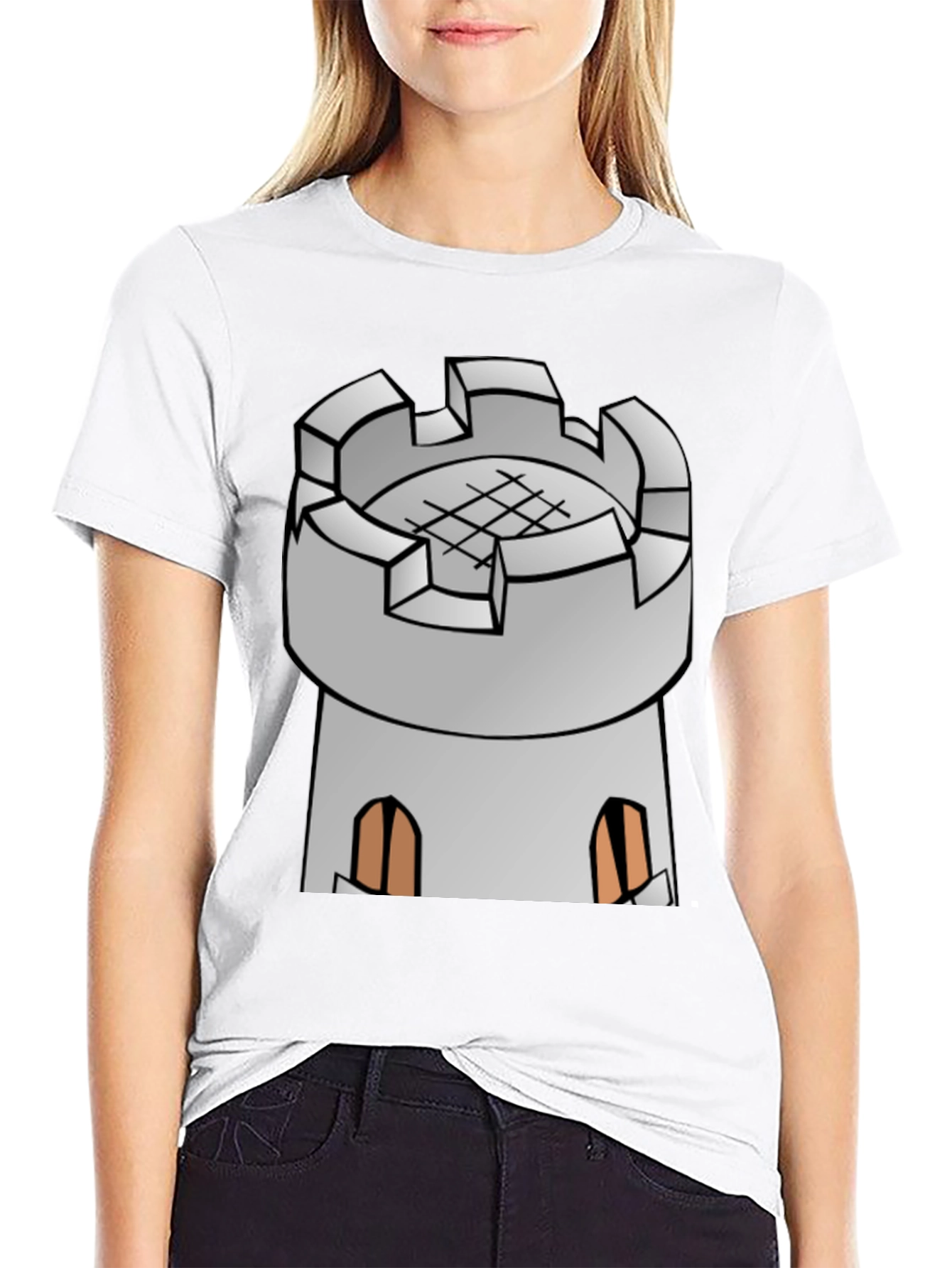 Castle Tower Graphic Tee - Classic Medieval Design