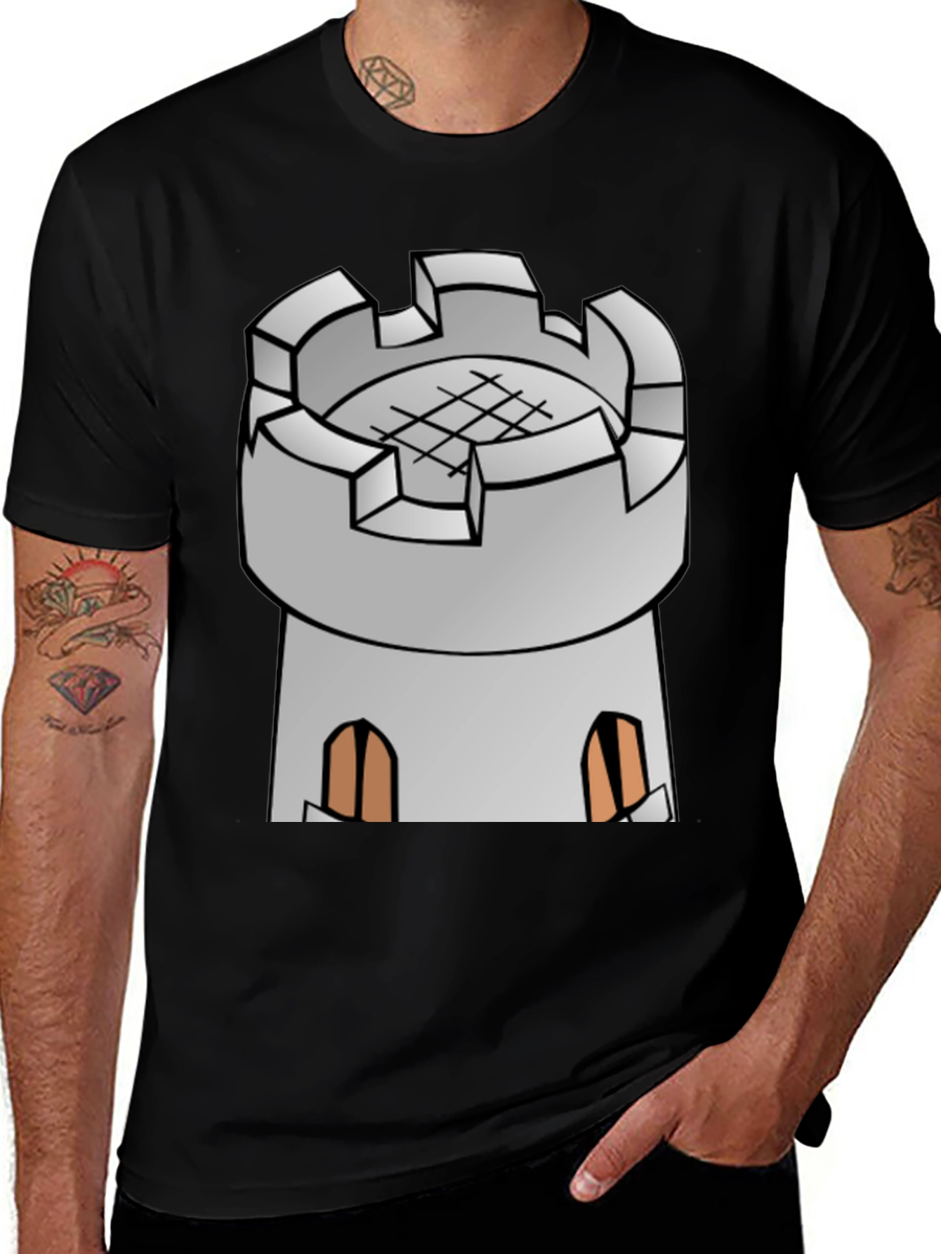Castle Tower Graphic Tee - Classic Medieval Design
