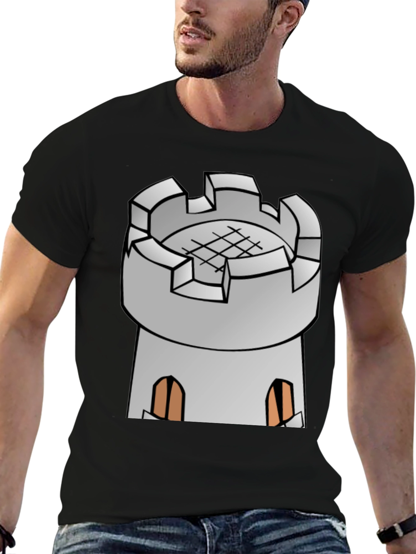 Castle Tower Graphic Tee - Classic Medieval Design
