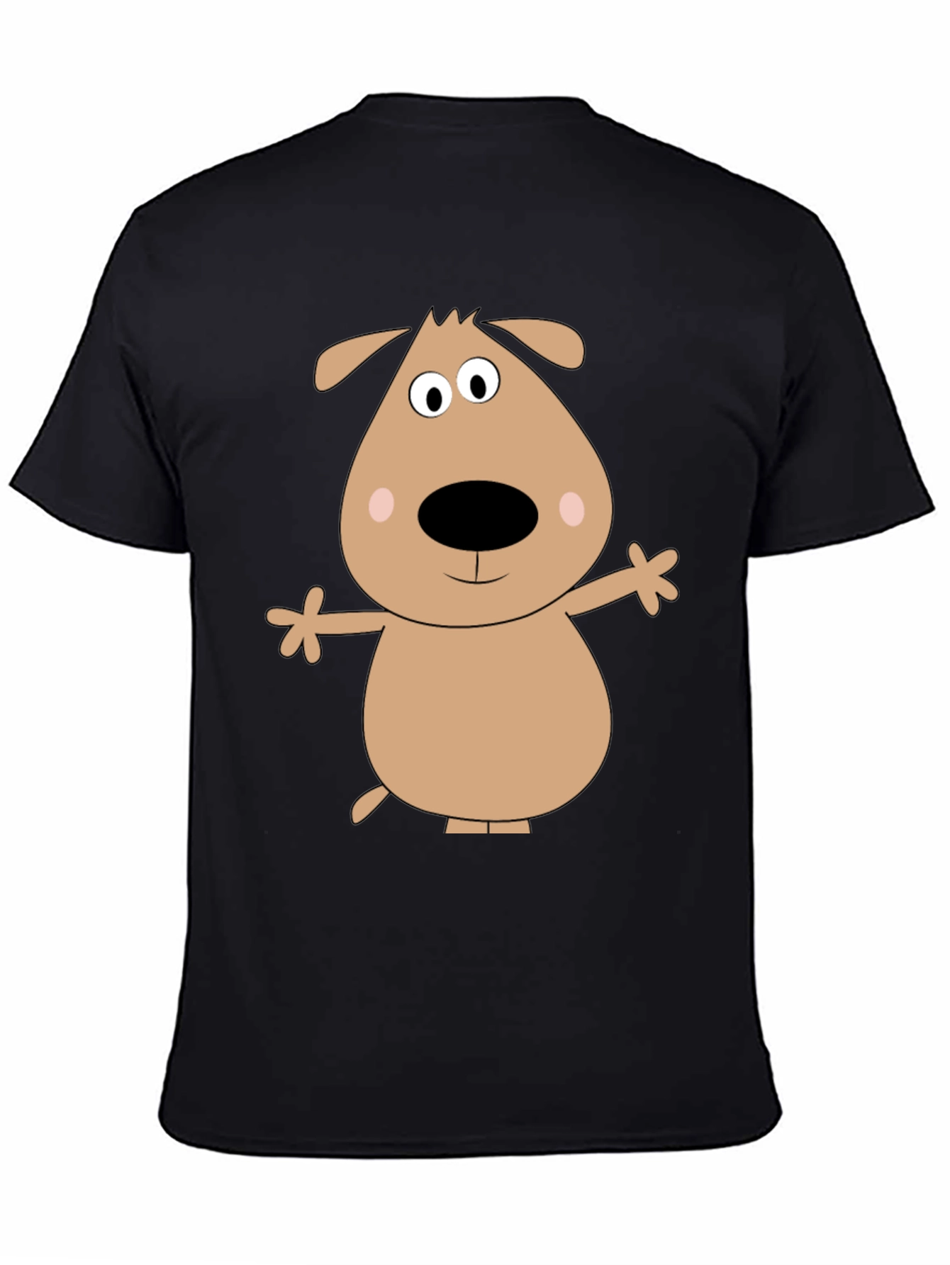 Cartoon Dog Graphic T-Shirt - Black Casual Tee
