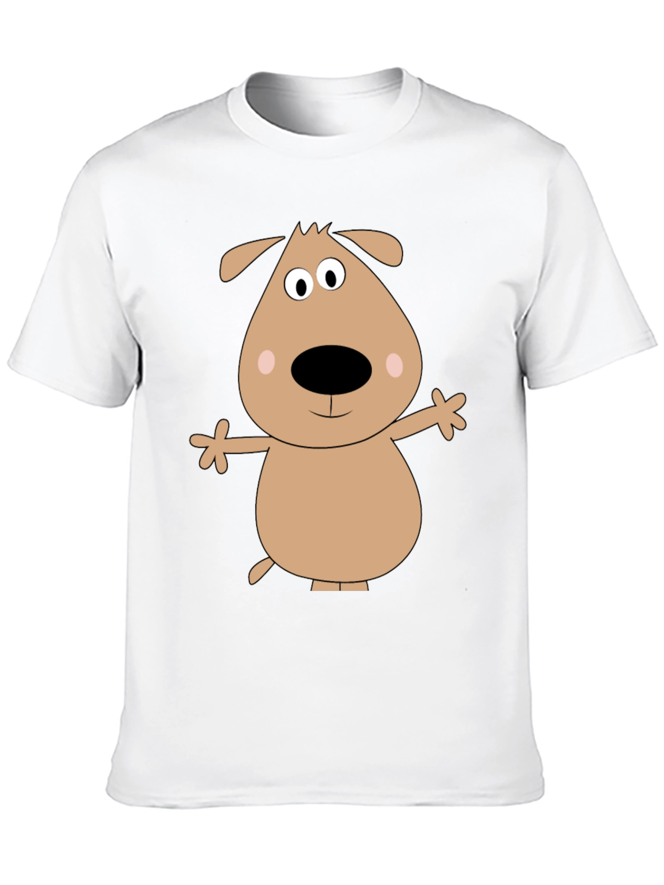 Cartoon Dog Graphic T-Shirt - Black Casual Tee