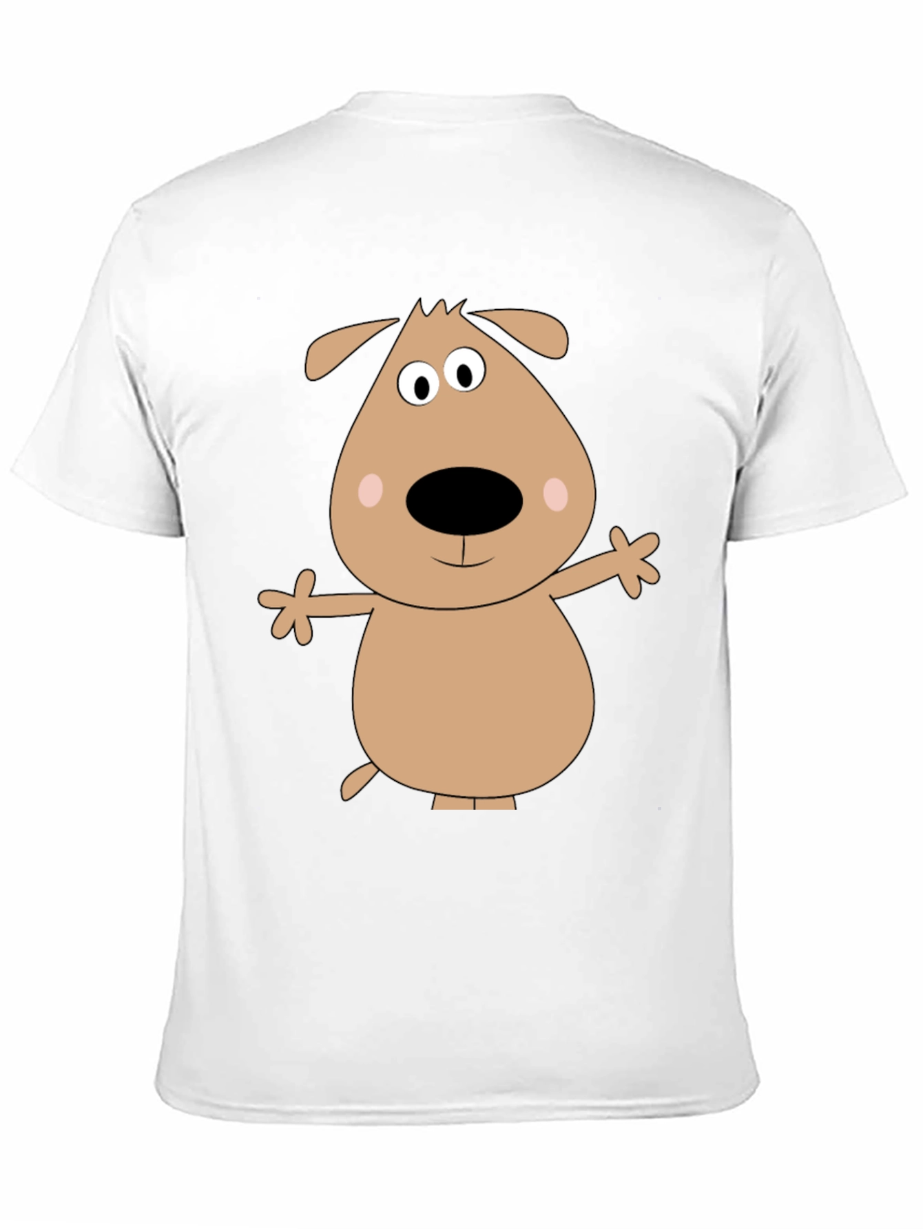 Cartoon Dog Graphic T-Shirt - Black Casual Tee