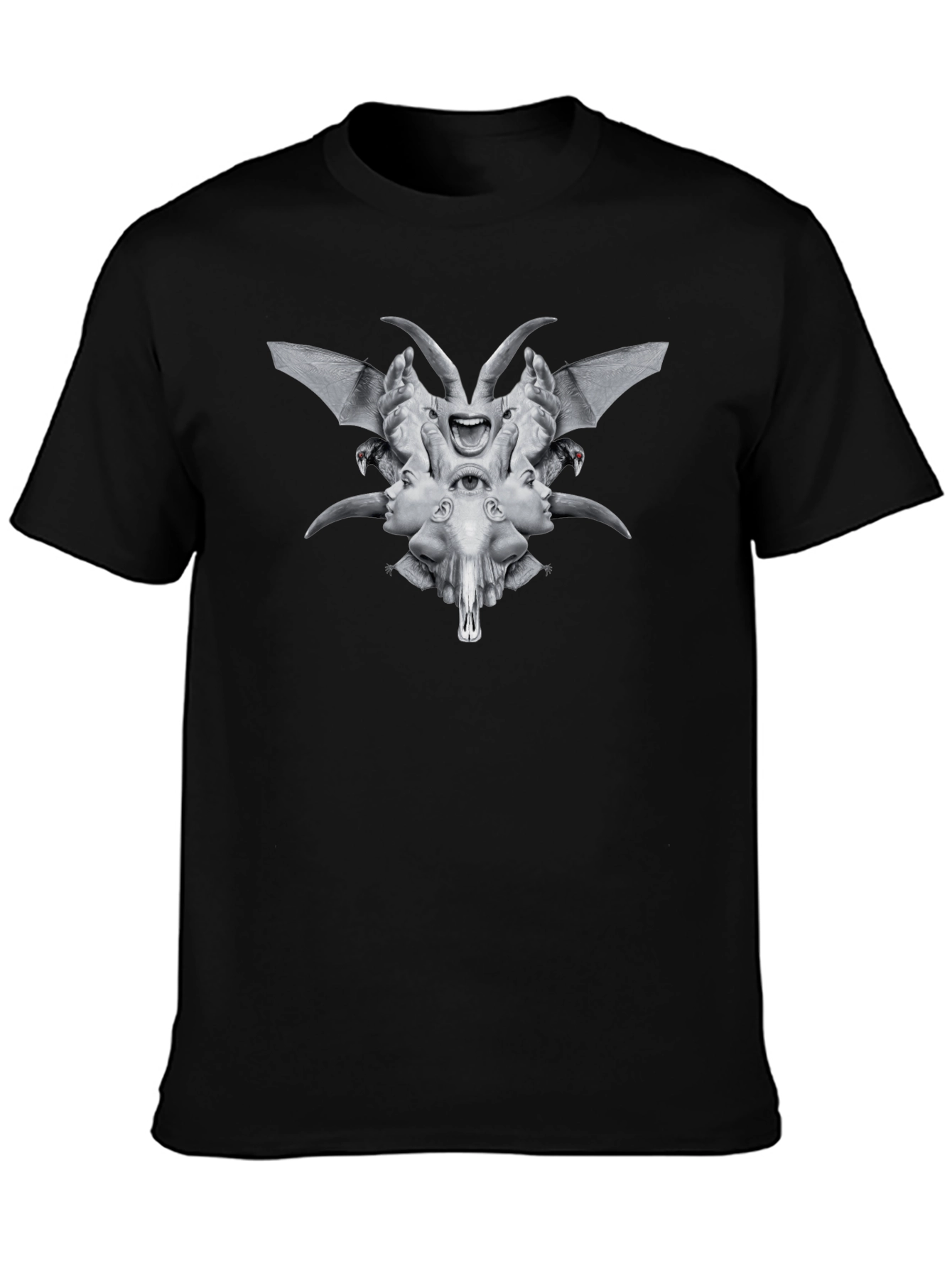 Creepy Occult Graphic Tee - Black