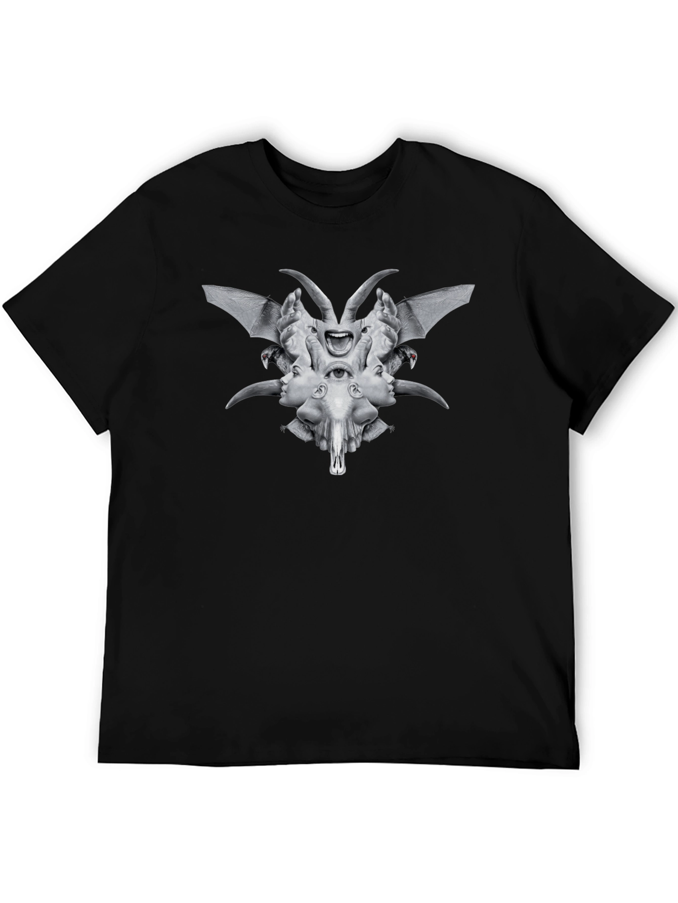 Creepy Occult Graphic Tee - Black
